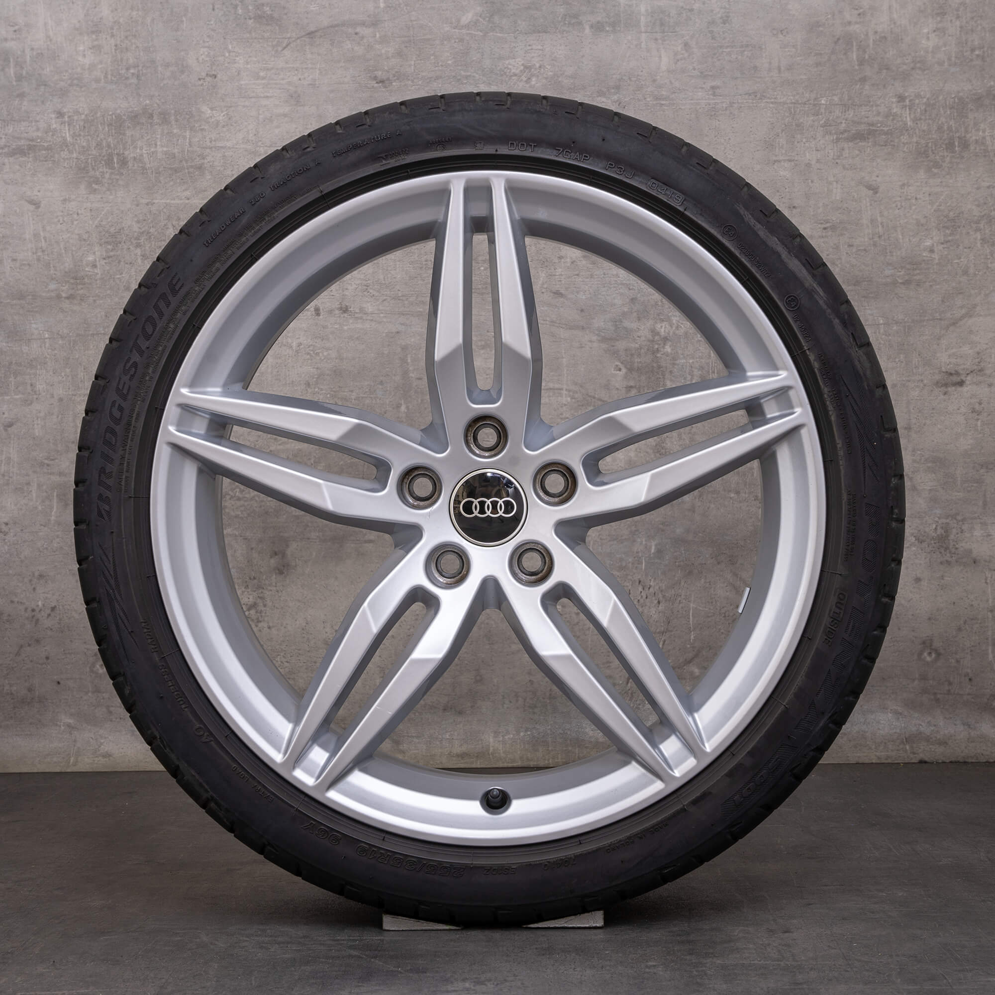 OEM Audi A5 S5 rims 19 inch F5 8W B9 summer wheels 8W0601025AM silver glossy