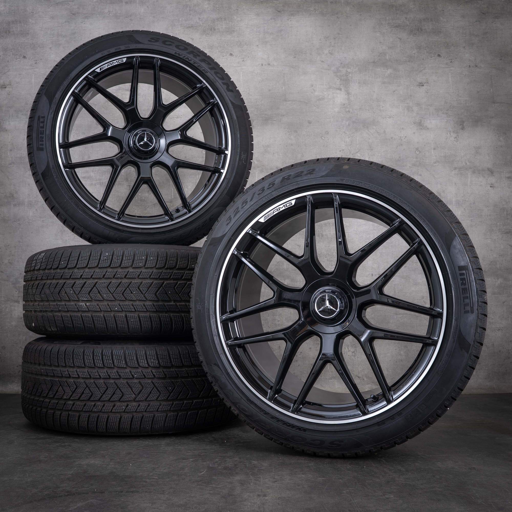 Alkuperäiset Mercedes Benz GLE 53 63 AMG vanteet 22 tuumaa X167 C167 Hybridit kesäpyörät A1674014400 A1674014500 musta Kiillotettu UUDET