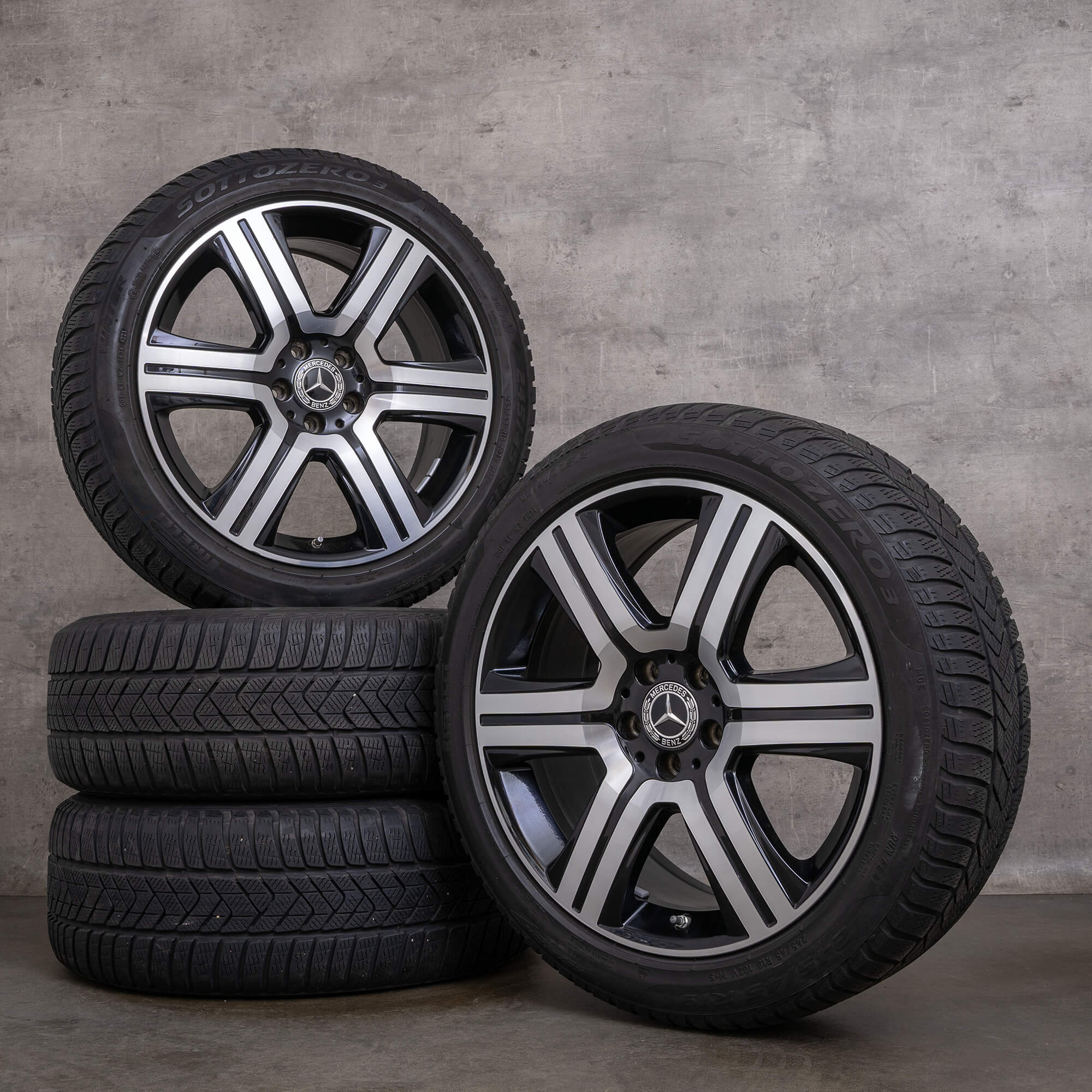 Originální zimni alu kola Mercedes Benz třídy E 19" X213 All Terrain disky A2534011600 černé leštěné