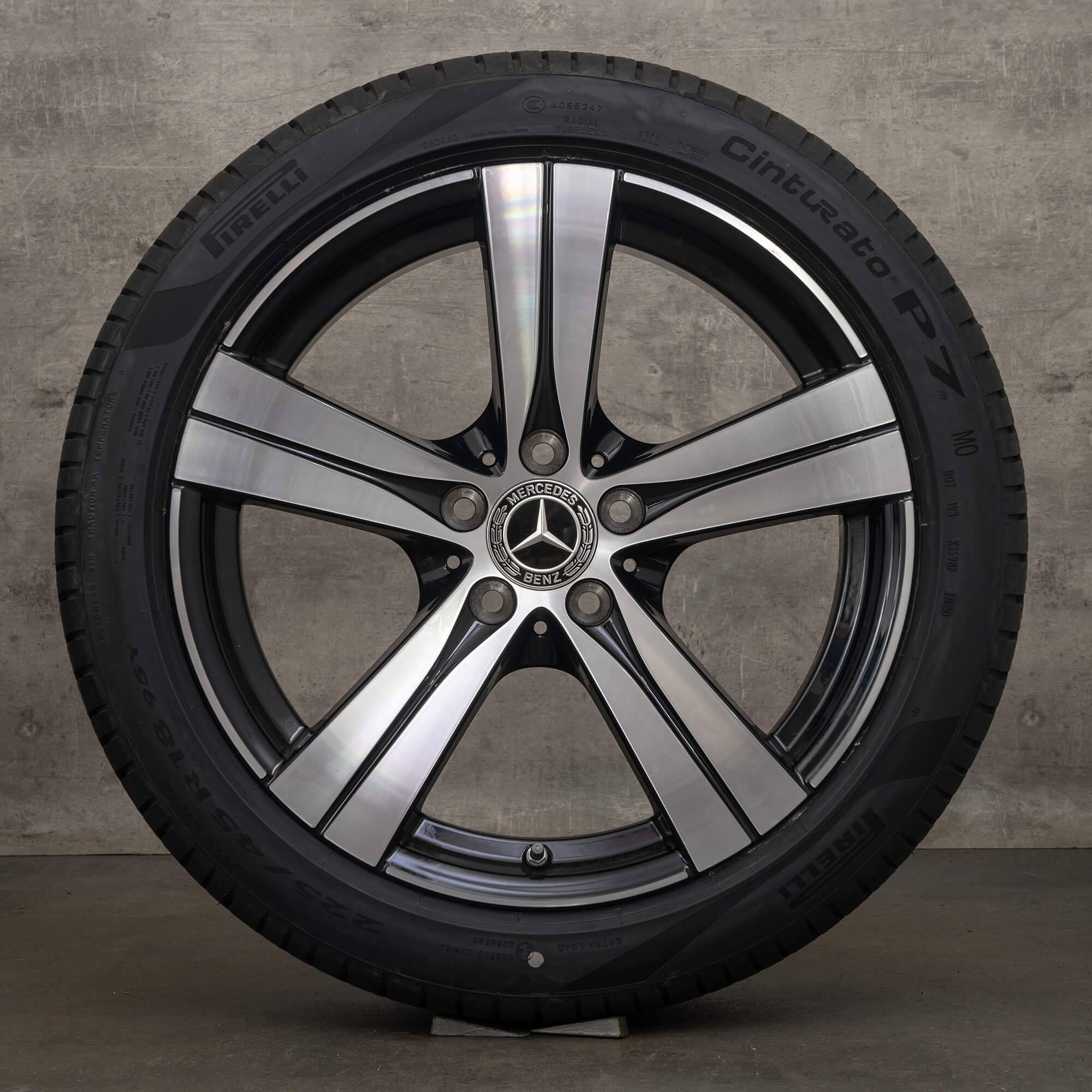 OEM Mercedes Benz C-Class rims 18 inch W206 S206 Sommerrder A2064014700 black glossy turned NEW