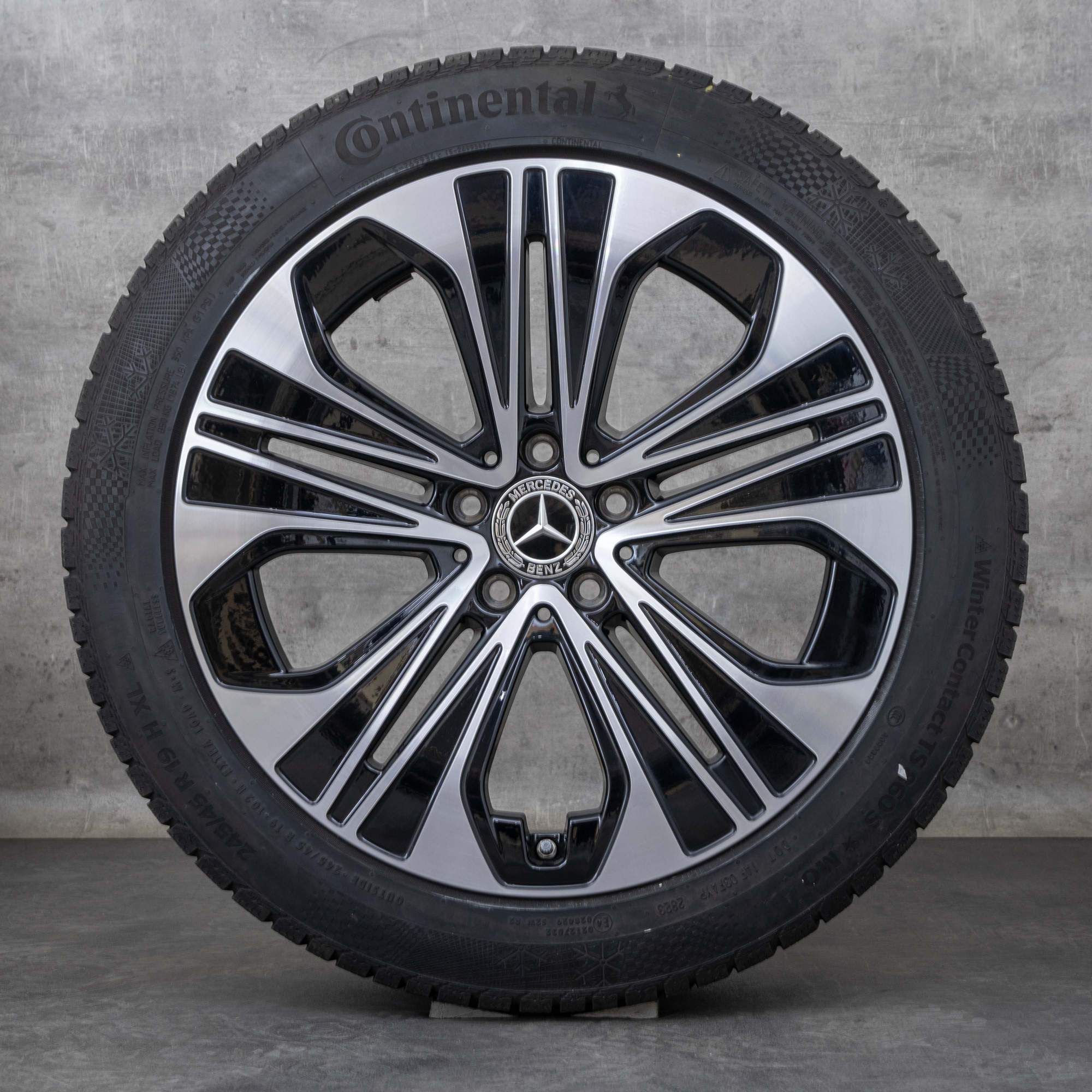 Alkuperäiset Mercedes Benz E-sarjan talvirenkaat 19 tuuman W214 S214 vanteet A2144012300 musta kiillotettu käännetty