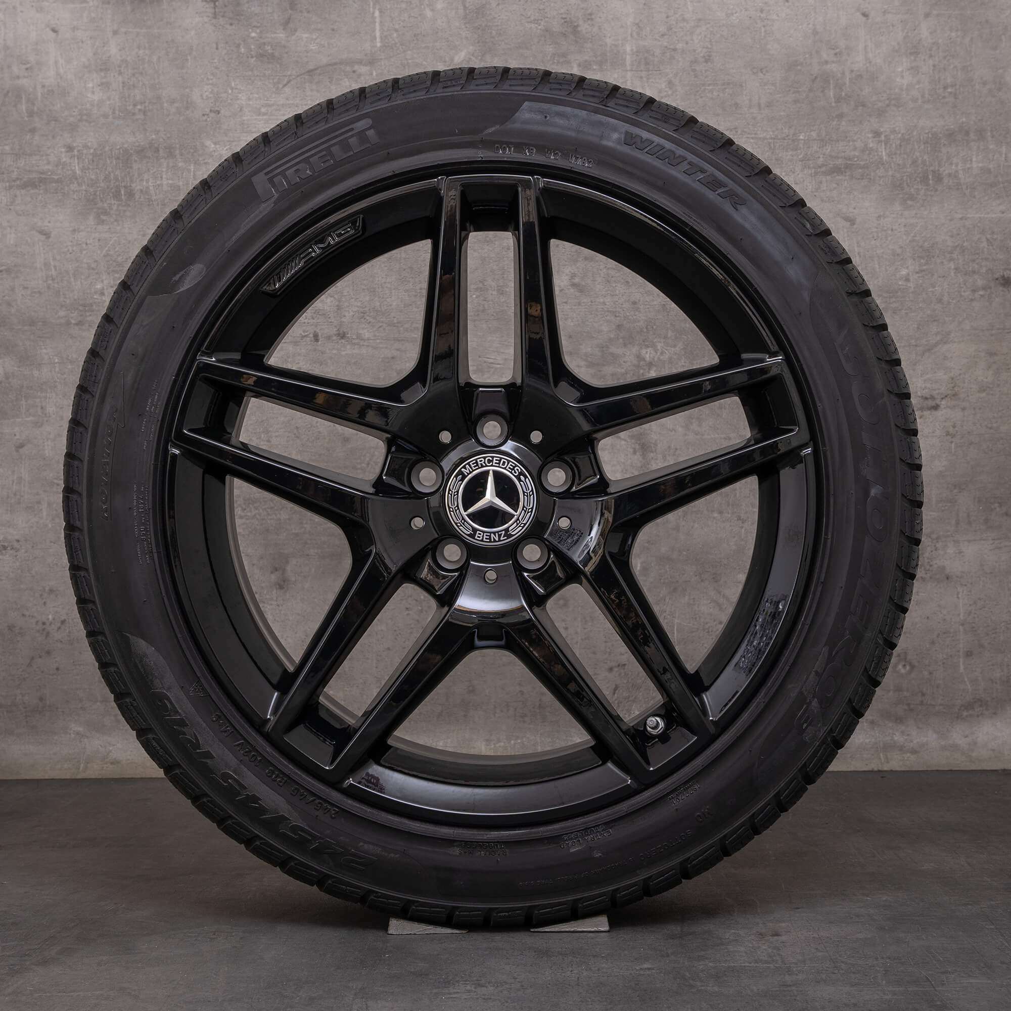 Alkuperäiset Mercedes Benz S-sarjan AMG talvirenkaat 19 tuuman W222 A217 C217 vanteet A2224010000 musta kiiltävä