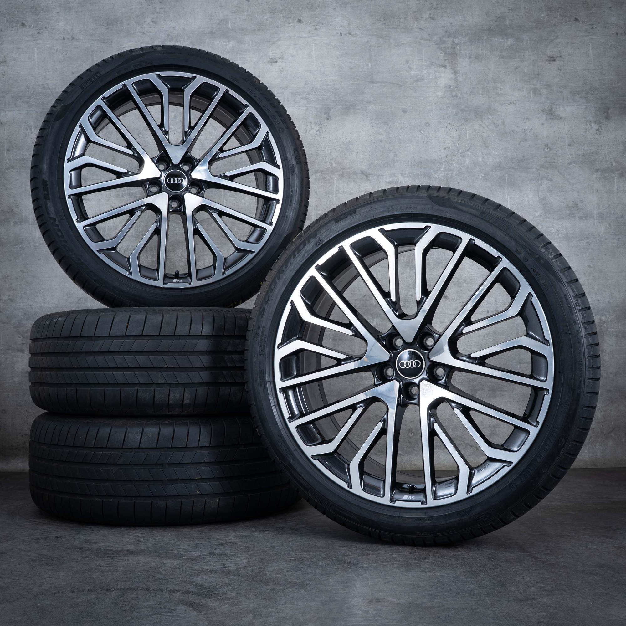 Oryginał Audi Q5 SQ5 felgi 21 cali FY GU Sportback koła letnie 8MA601025L granit Polerowane
