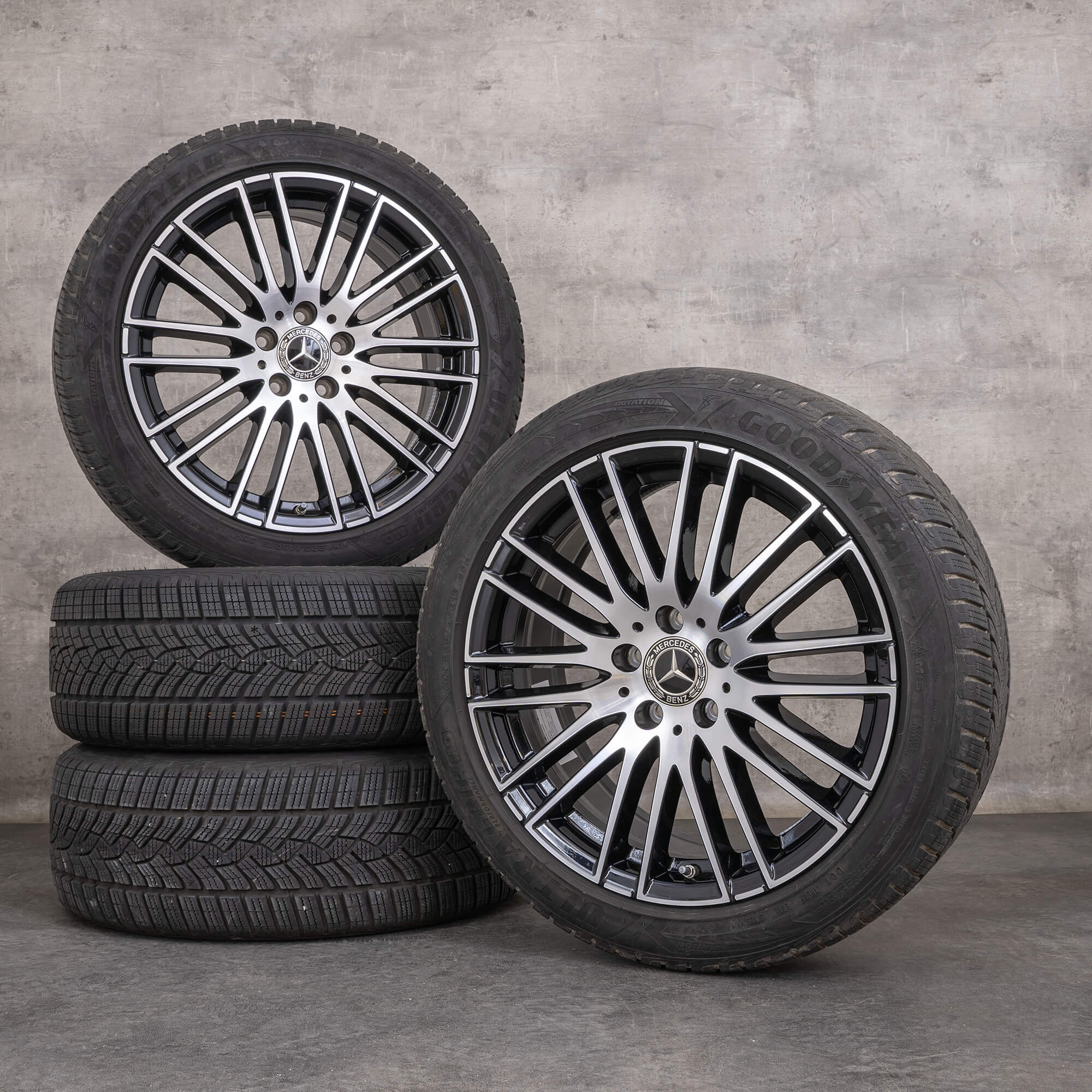 Alkuperäiset Mercedes Benz C-sarjan vanteet 18 tuuman W206 S206 kesäpyörät A2064014900 musta kiillotettu sorvattu
