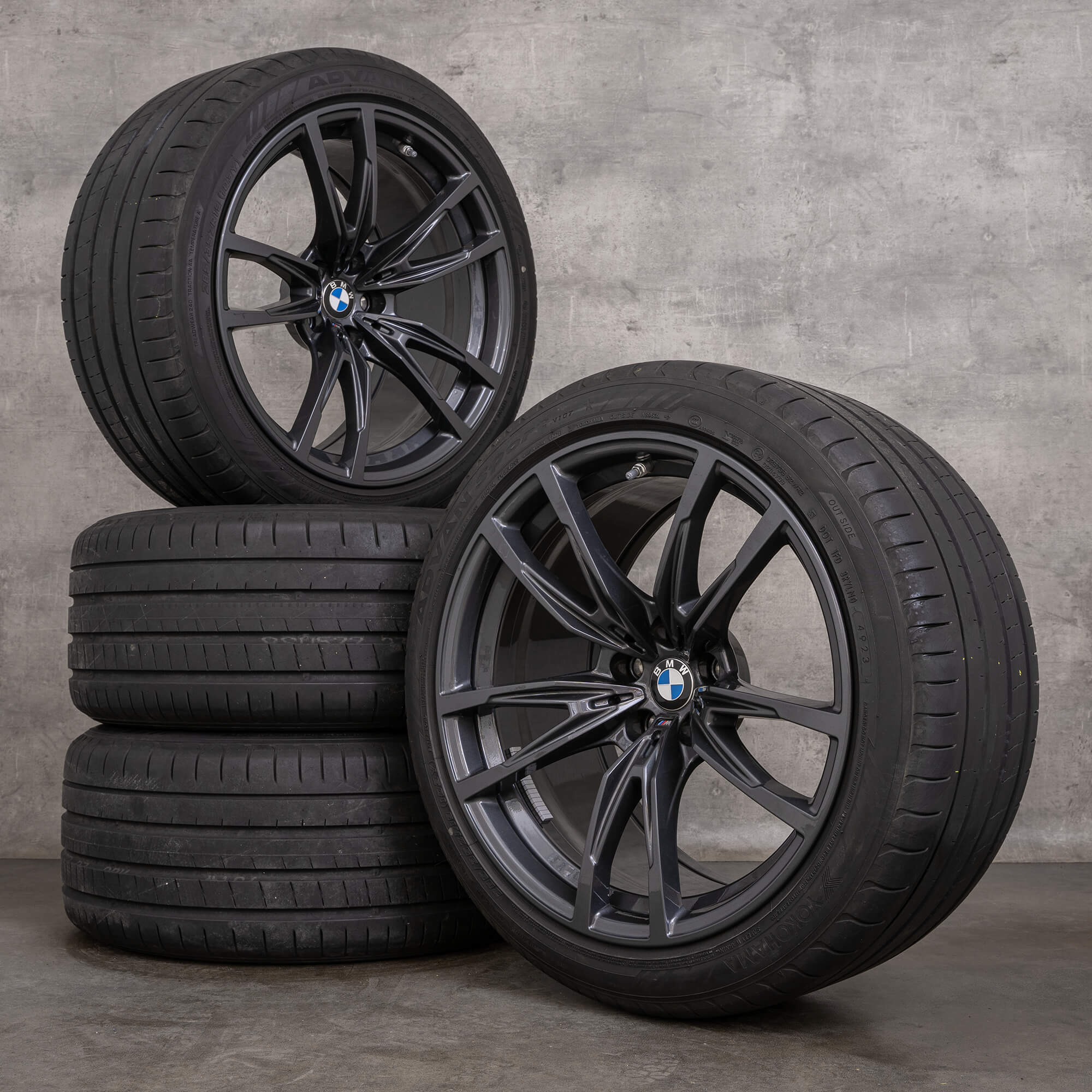 Original BMW M3 M4 felger 19 20-tommers G80 G82 G83 sommerhjul 842 M 8093830 8093831 orbit grå