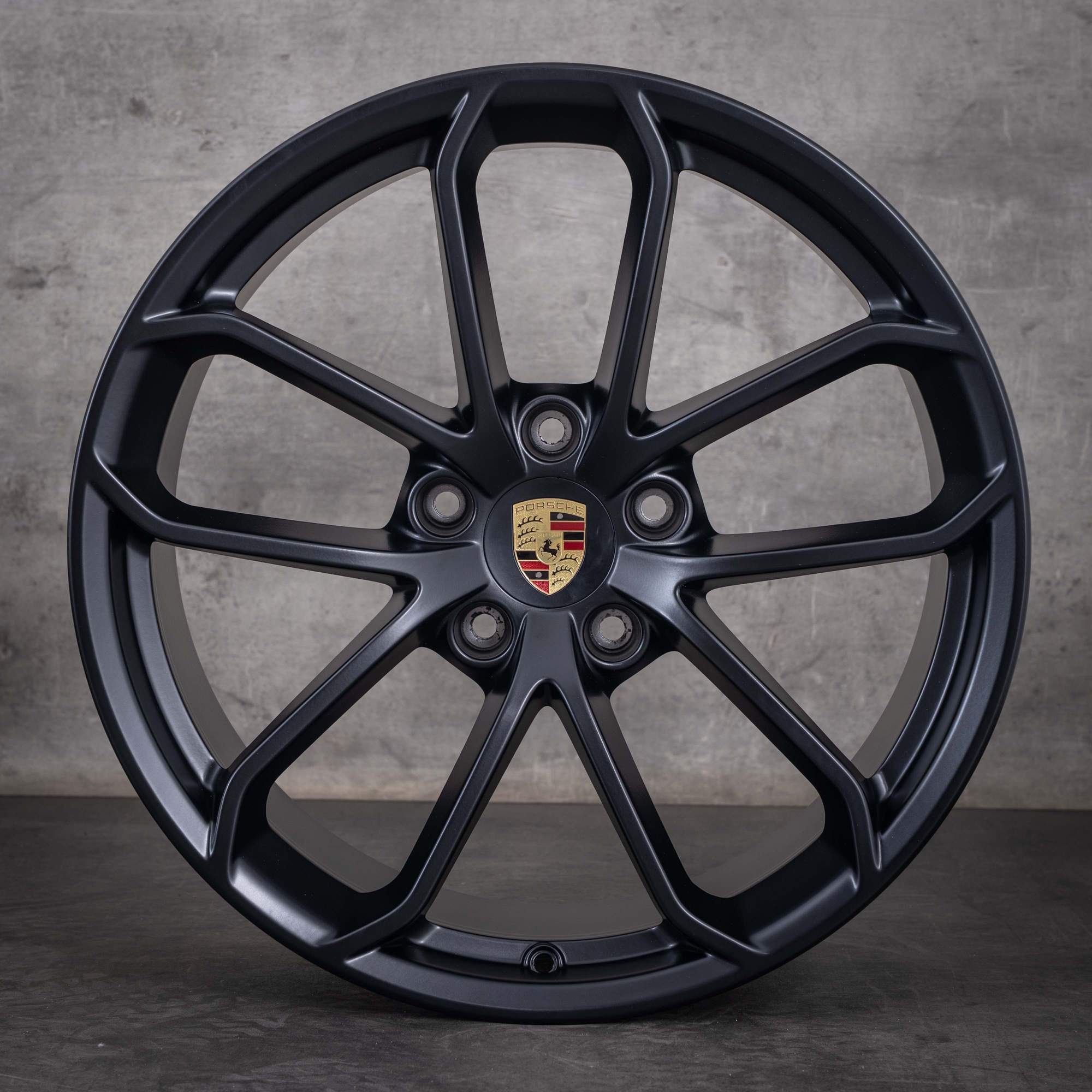 Jantes originais Porsche Boxster Cayman 718 de 20 polegadas 982 Spyder 982601025BQ 982601025BR com acabamento em preto mate