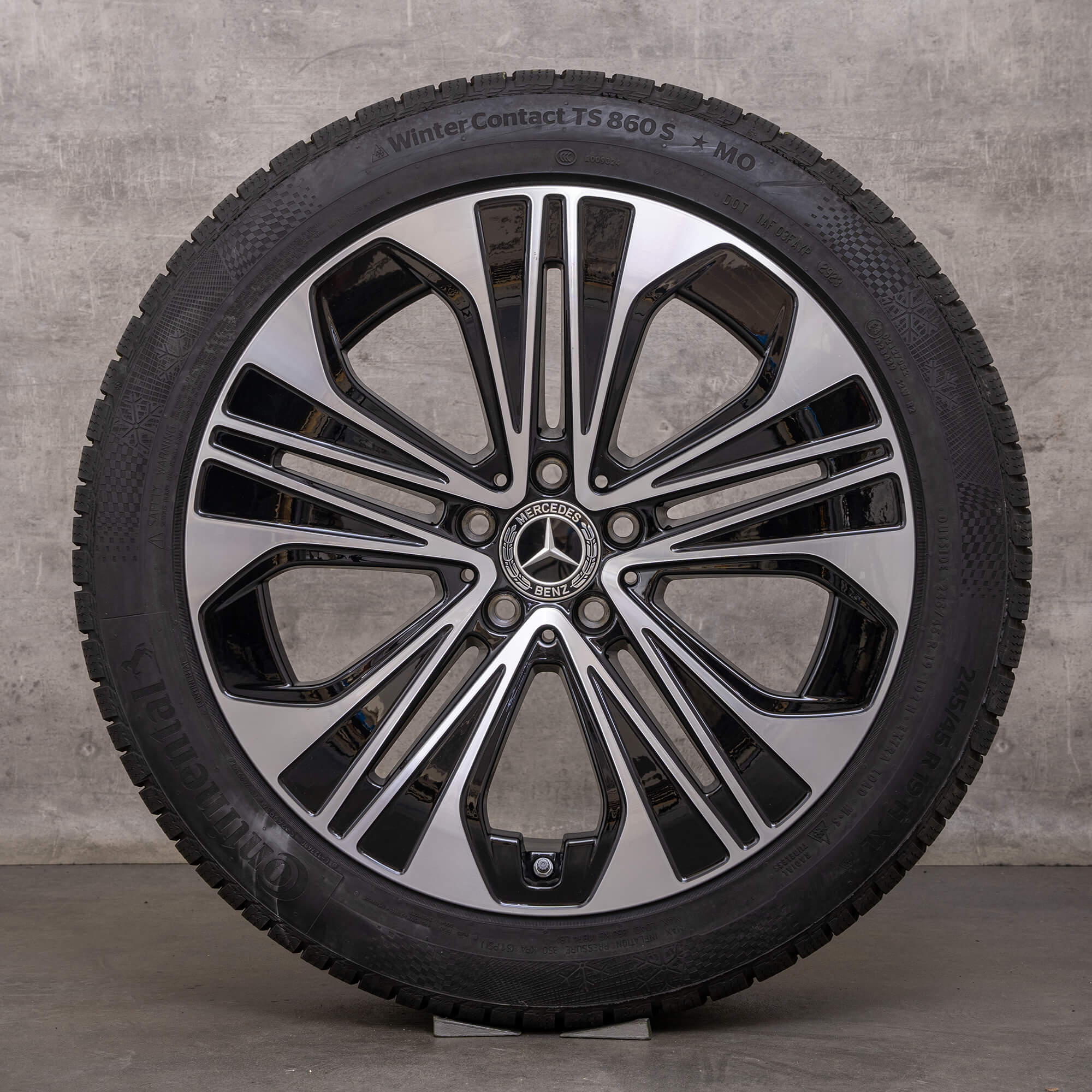 Originele Mercedes E-Klasse winterwielen 19 inch W214 S214 velgen A2144012300 A2144012400 zwart glanzend gedraaid