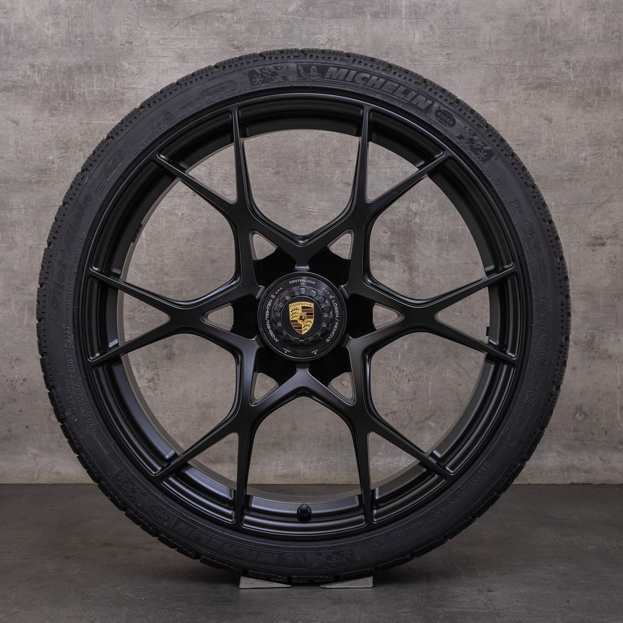 Originali Porsche Boxter Cayman cerchi con gomme invernali 20 pollici 982 GT4 RS Spyder 9GT601025H 9GT601025J nero opaco NUOVO
