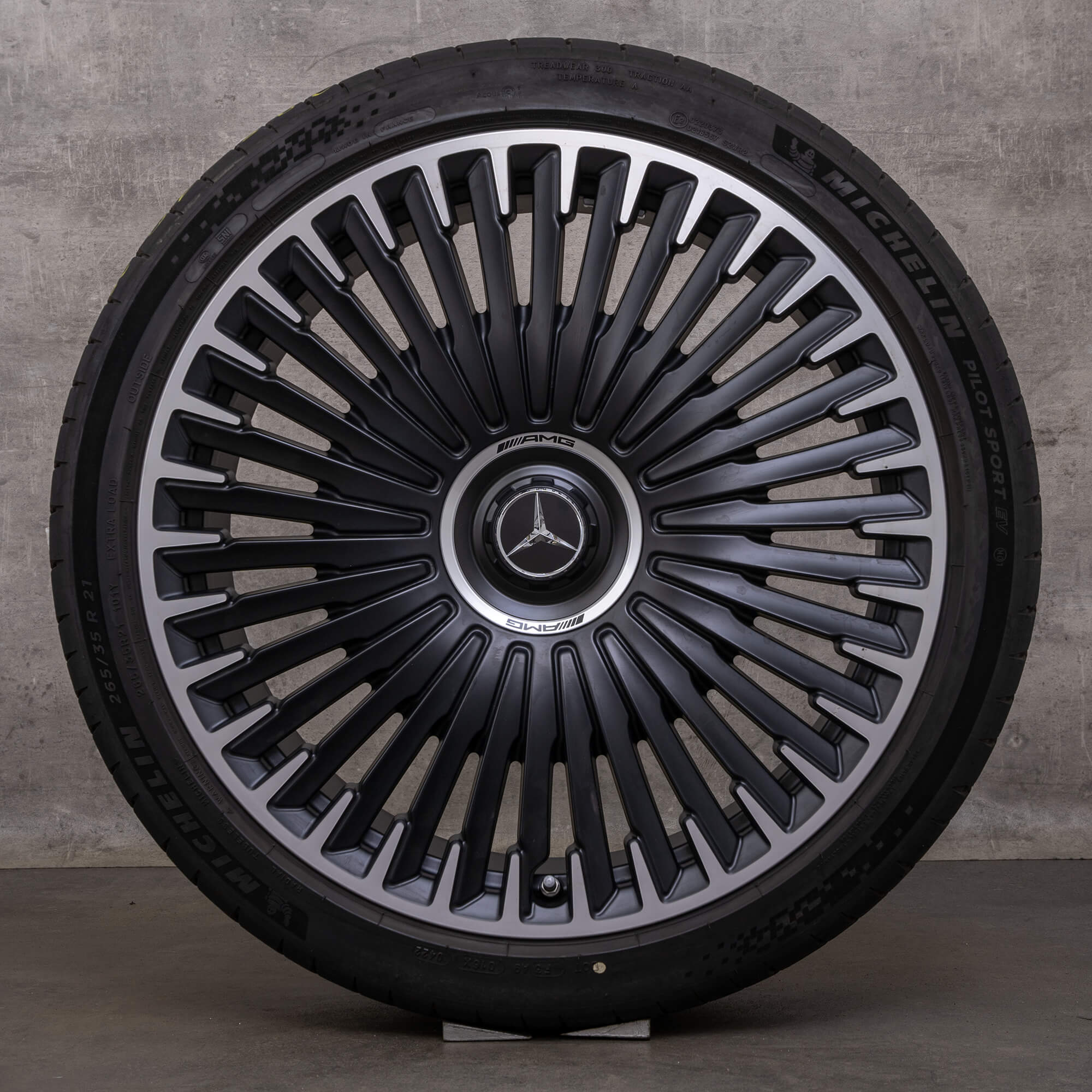 Orijinal Mercedes Benz EQE 43 53 AMG jantlar 21 inç V295 kış jantları A2954013100 A2954013200 siyah mat parlak tornalanmış