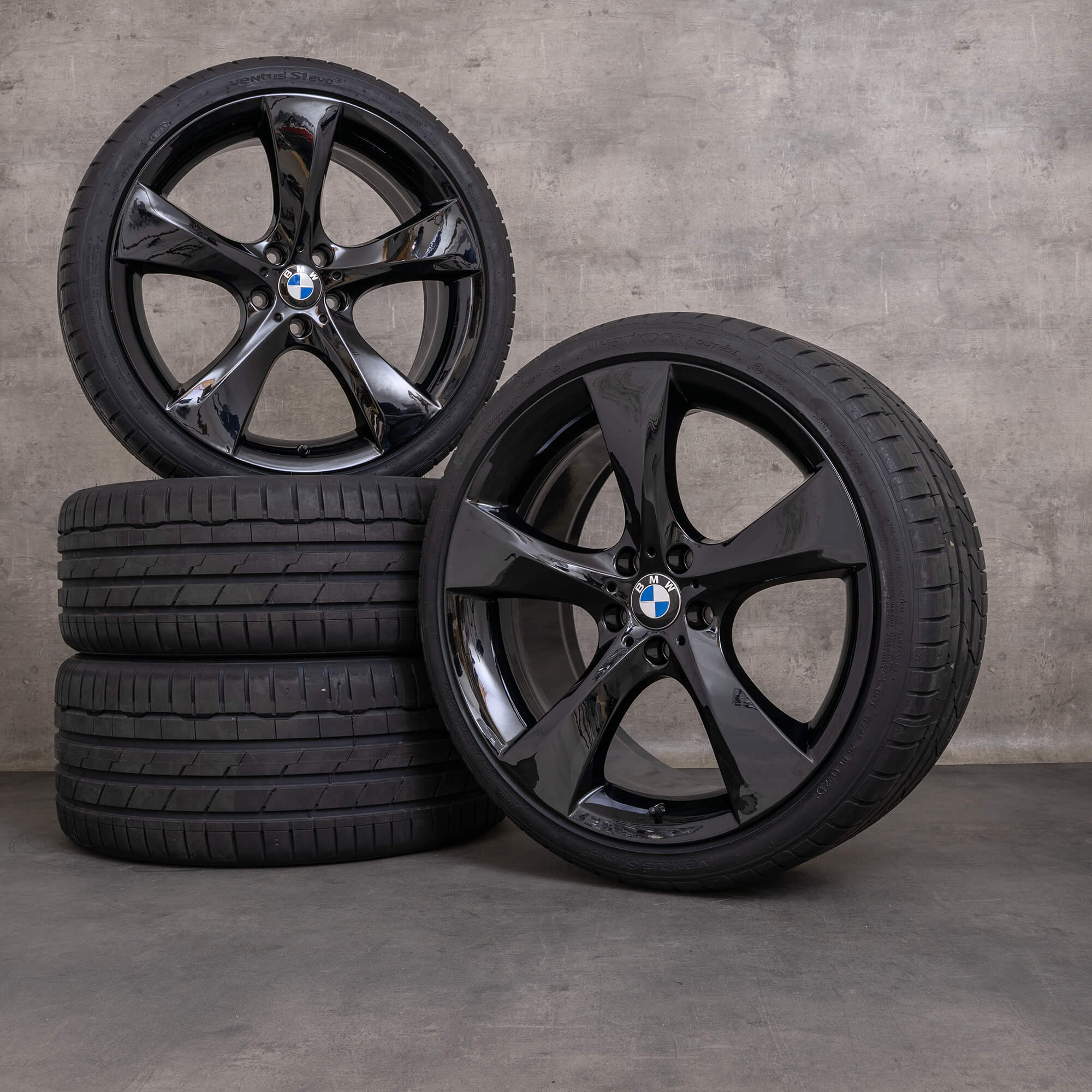 Jante originale BMW Seria 5 GT 7 21 inch F07 F01 F02 F03 Summerrder Styling 311 negru lucios 6792592 6792593