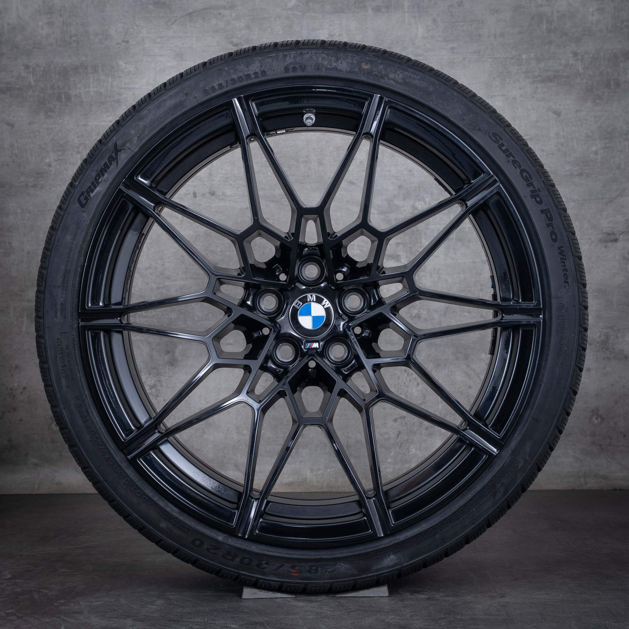Oryginalne BMW M2 M3 M4 koła zimowe 19 20 cali G87 G80 G81 G82 G83 felgi stylizacja 826 M 8093838 8093839 czarny błyszczący