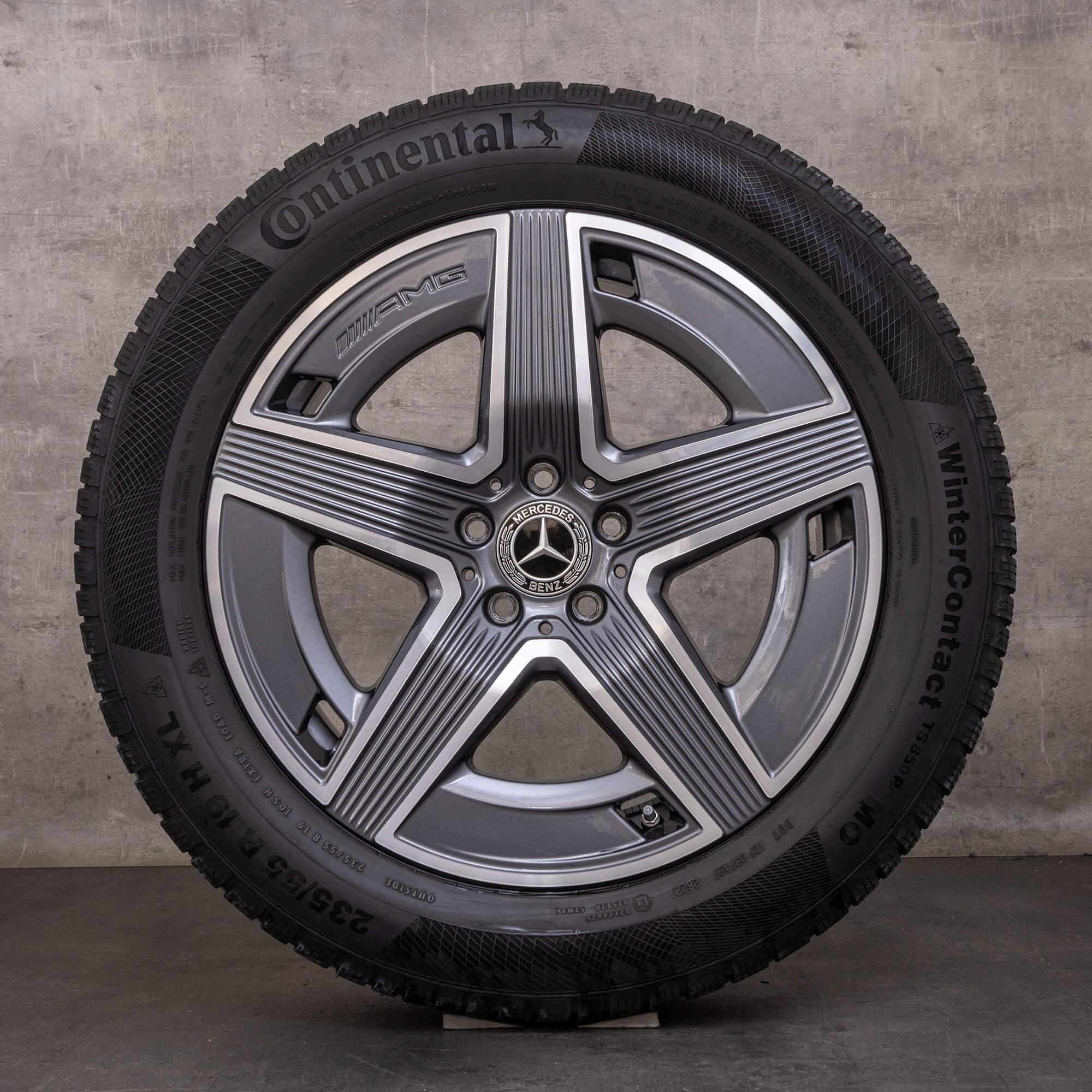 Oem Mercedes Benz GLC SUV AMG pneus hiver 19 pouces X254 C254 jantes A2544010400 himalaya grey brillant