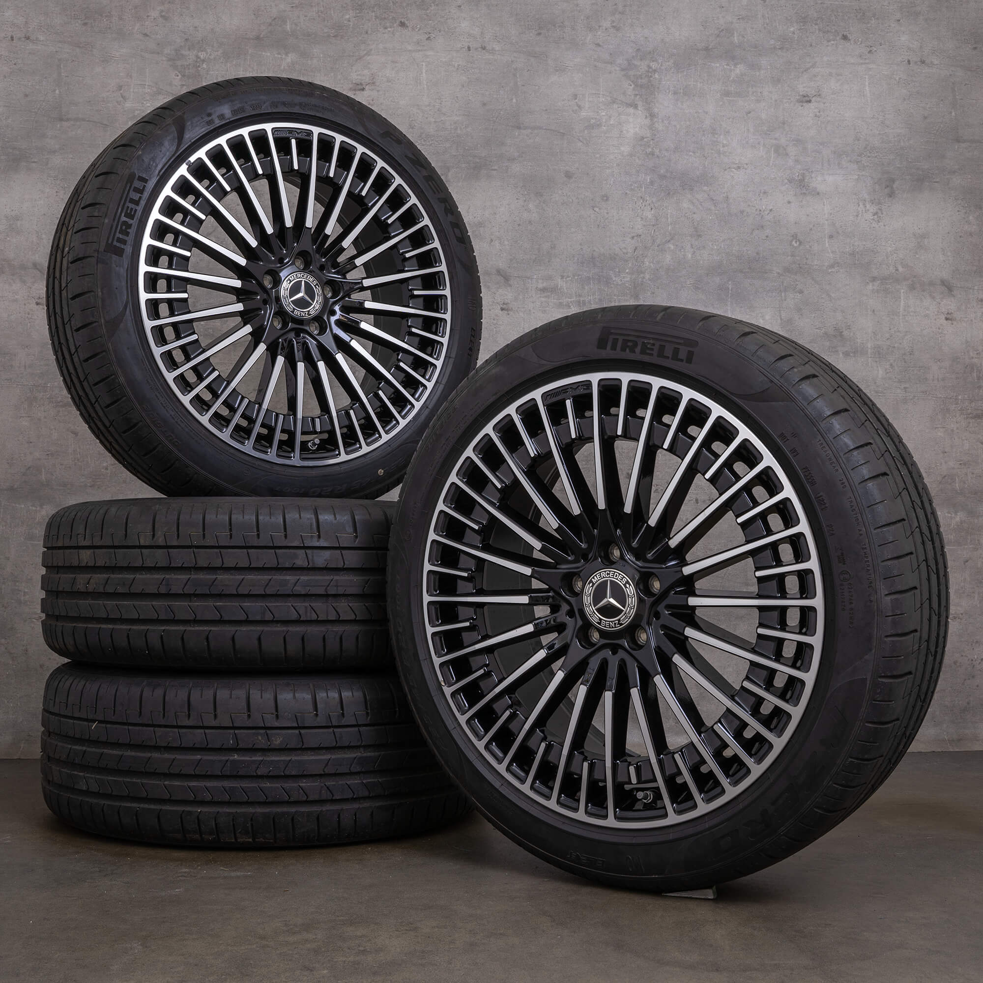 OEM Mercedes Benz EQA EQB rims 20 inch H243 X243 summer wheels A2434010600 black glossy turned