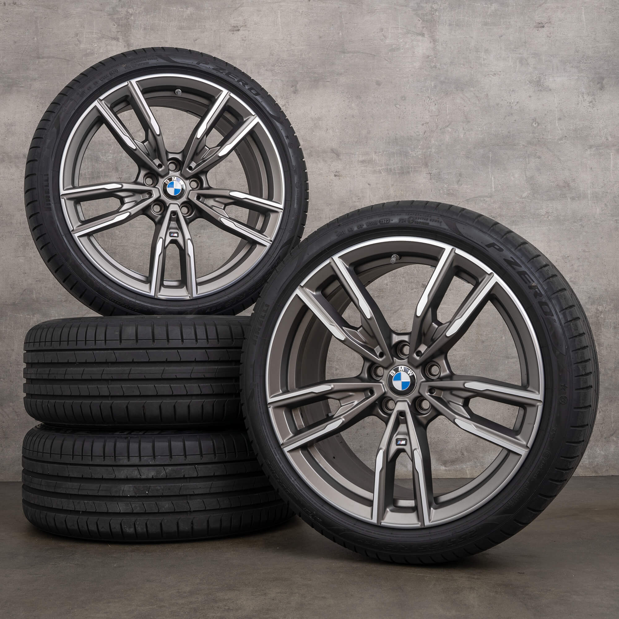 Originale BMW 2-serie 3-serie 4-serie fælge 19 tommer G42 G20 G21 G22 G23 sommerdæk styling 792 M 8089894 8089895 orbit grey matt glossy turned
