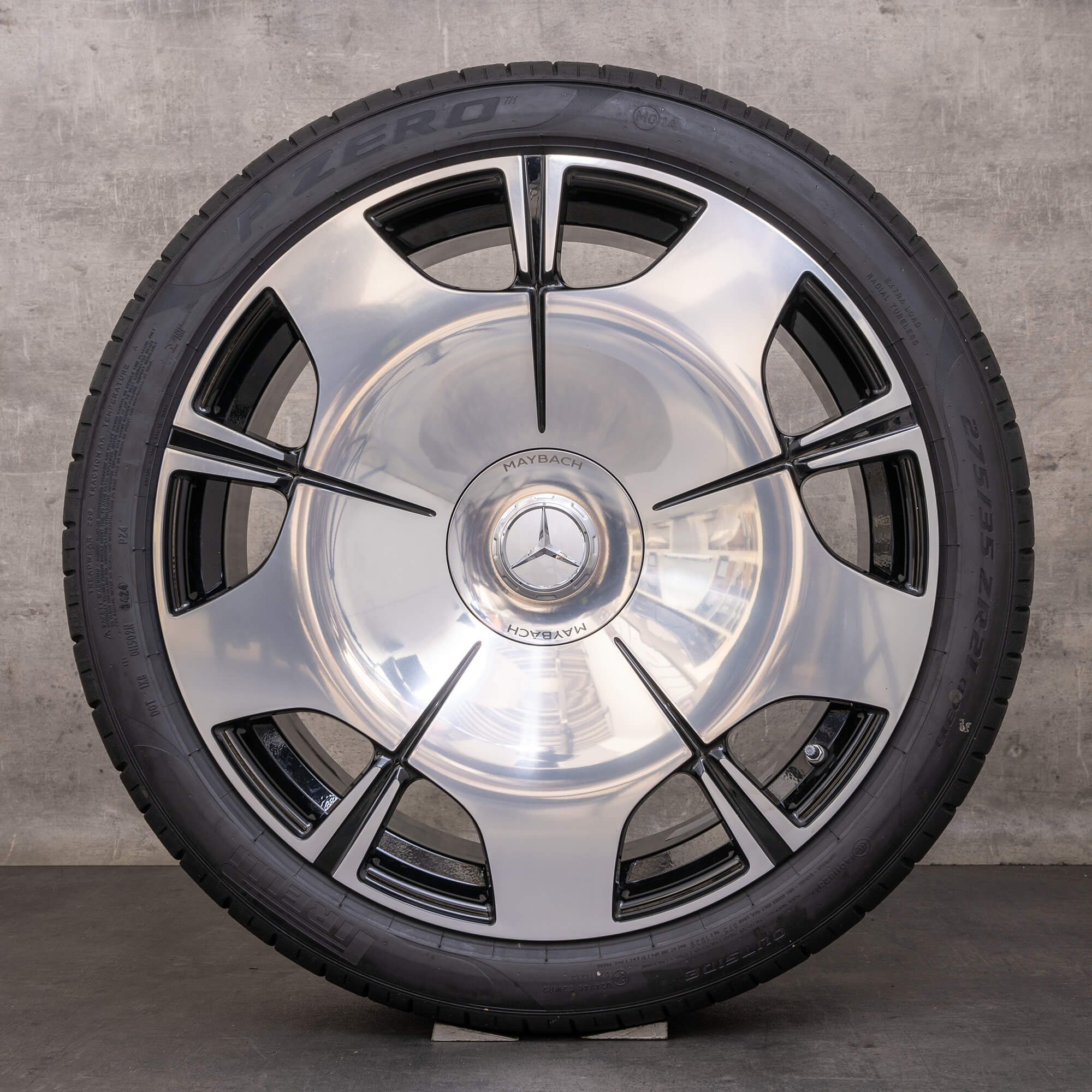 Alkuperäiset Maybach SL 680 talvirenkaat 21 tuuman R232 vanteet A2324013800 A2324013900 musta kiillotettu sorvattu.