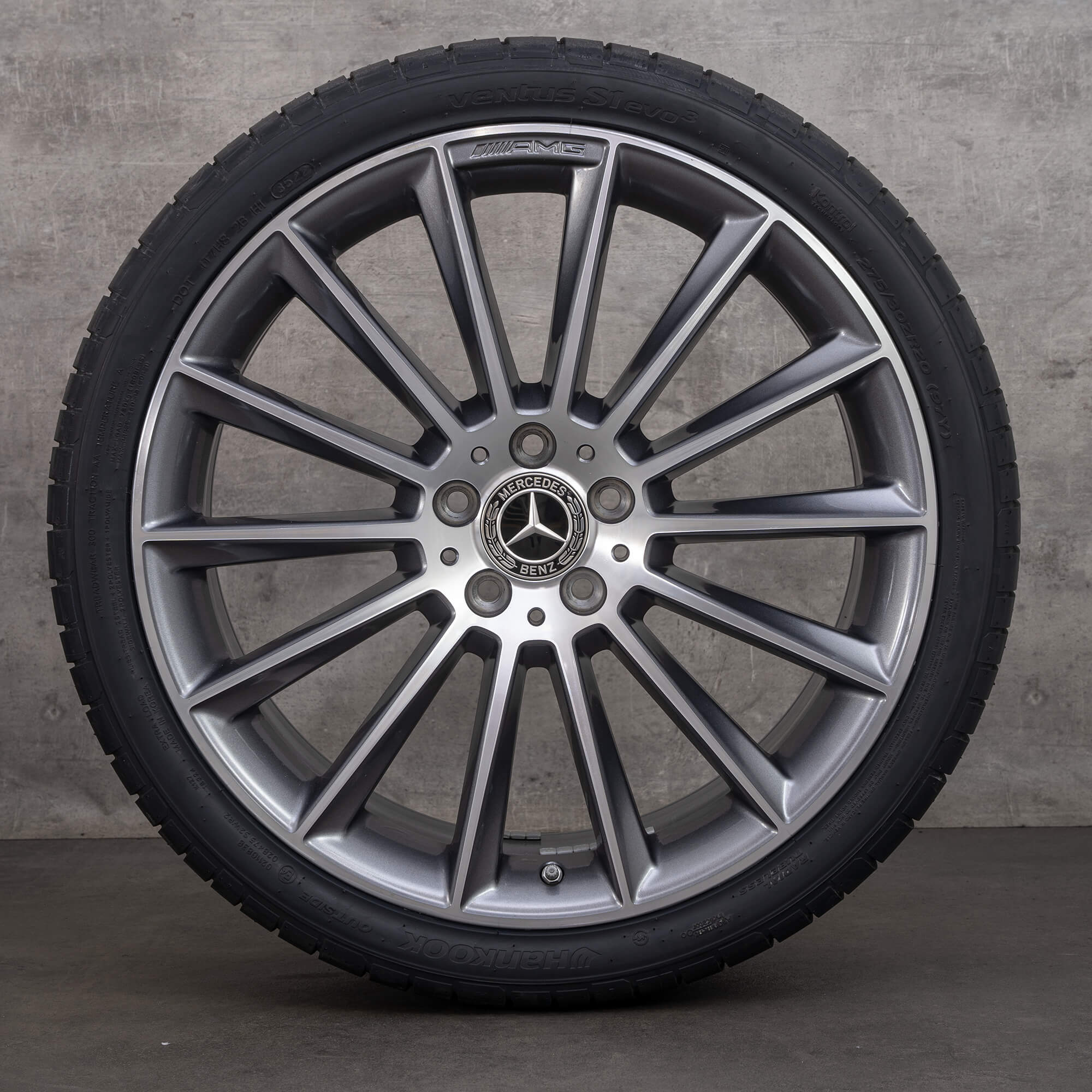 Originale Mercedes Benz CLS AMG fælge 20 tommer C257 W257 sommerhjul A2574011900 A2574012000 himalaya grey glossy turned NEW