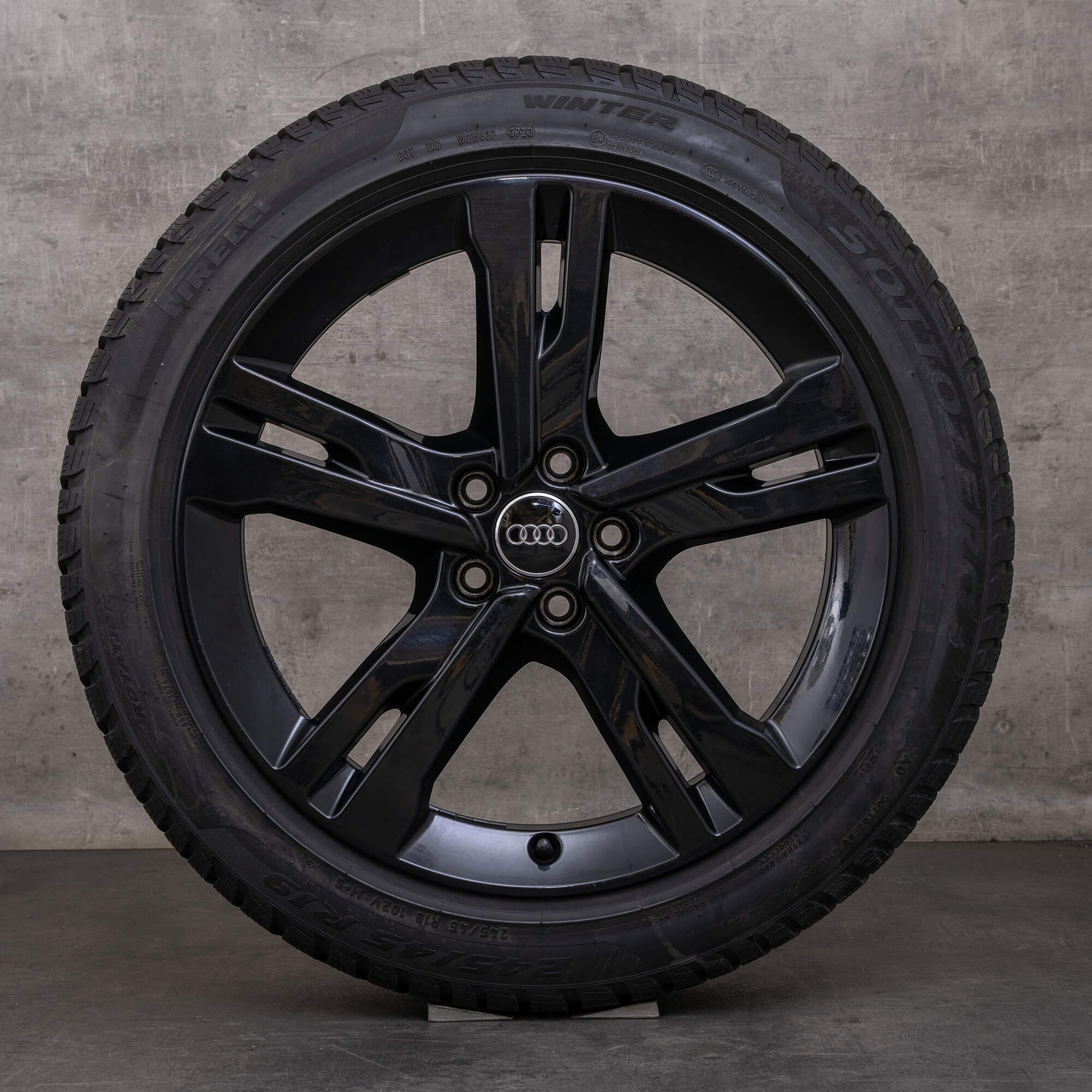 Original Audi A6 S6 jante vară 19 inch 4K C8 4K0071499 Ramus negru lucios