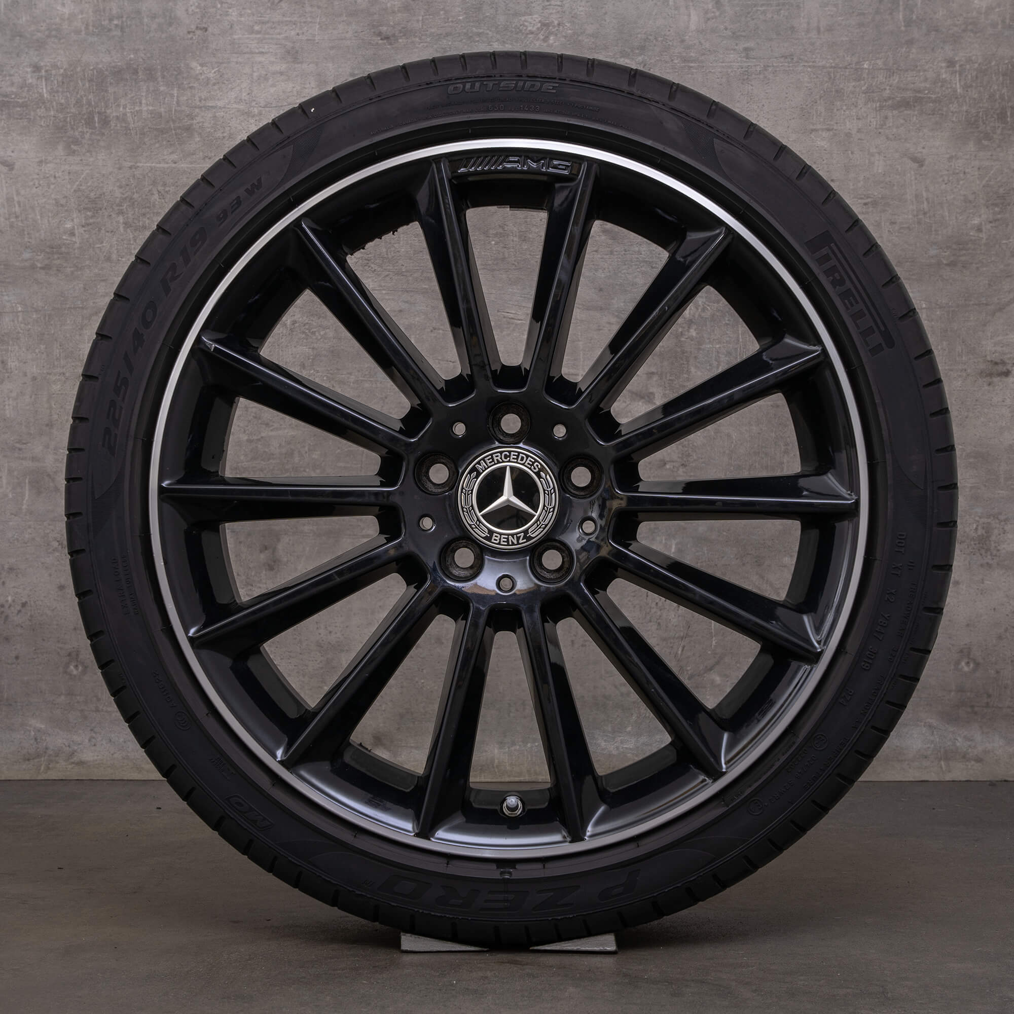 Original Mercedes Benz A B Class CLA jantes 19 pouces W177 V177 W247 C118 X118 roues d'été A1774011600 noir brillant