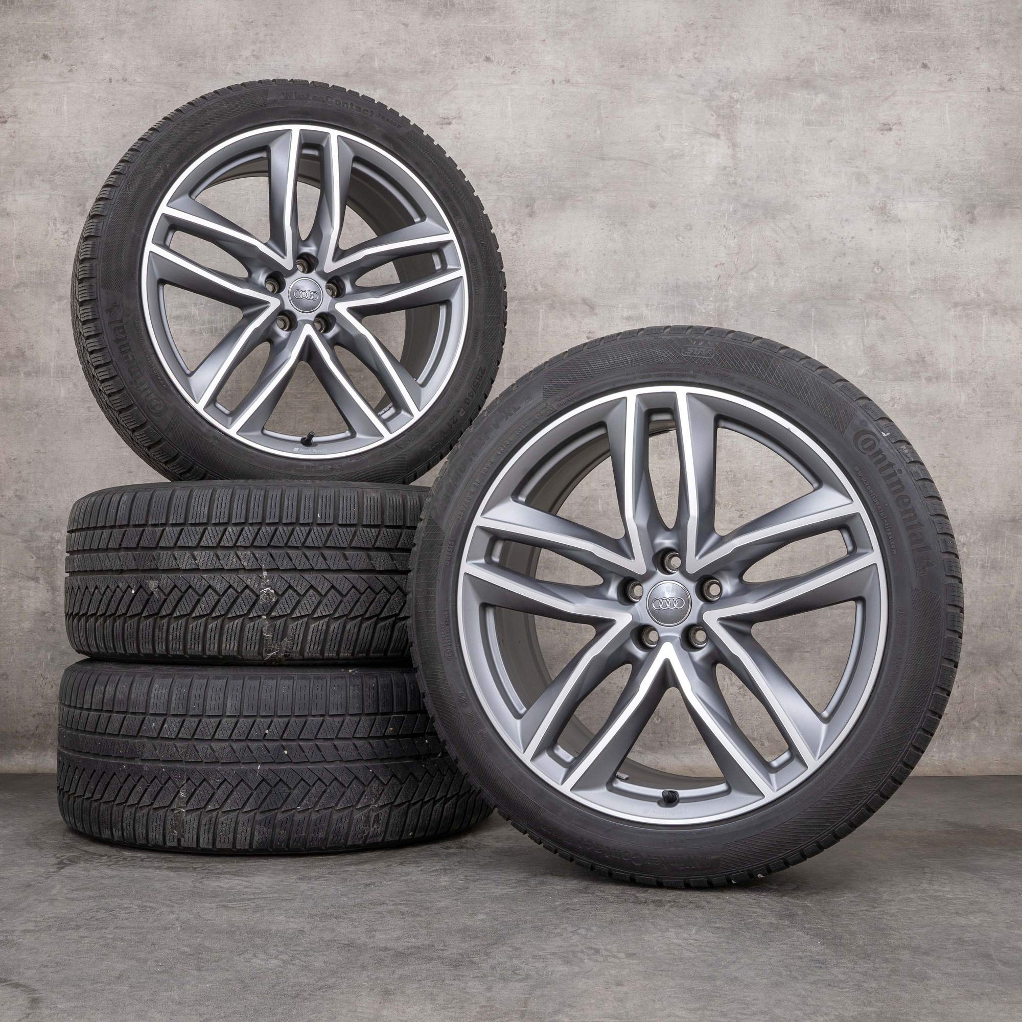 Original Audi Q7 SQ7 Felgen 21 Zoll 4M Sommerräder 4M0601025T titan matt glanzgedreht