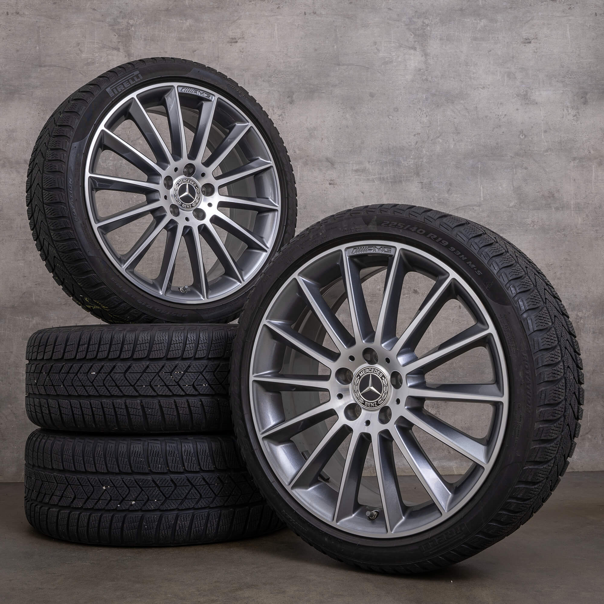 Genuine Mercedes Benz Clase A B CLA llantas de invierno 19 pulgadas W177 V177 W247 C118 X118 A1774011600 gris himalaya brillo torneado
