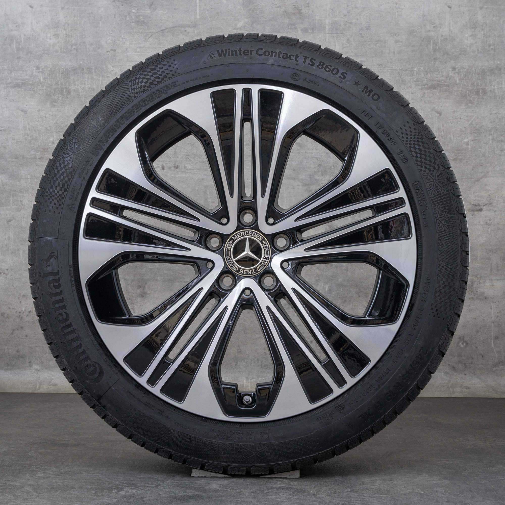 Oryginalne koła zimowe Mercedes Benz Klasa E 19 cali W214 S214 Felgi A2144012300 czarne Polerowane
