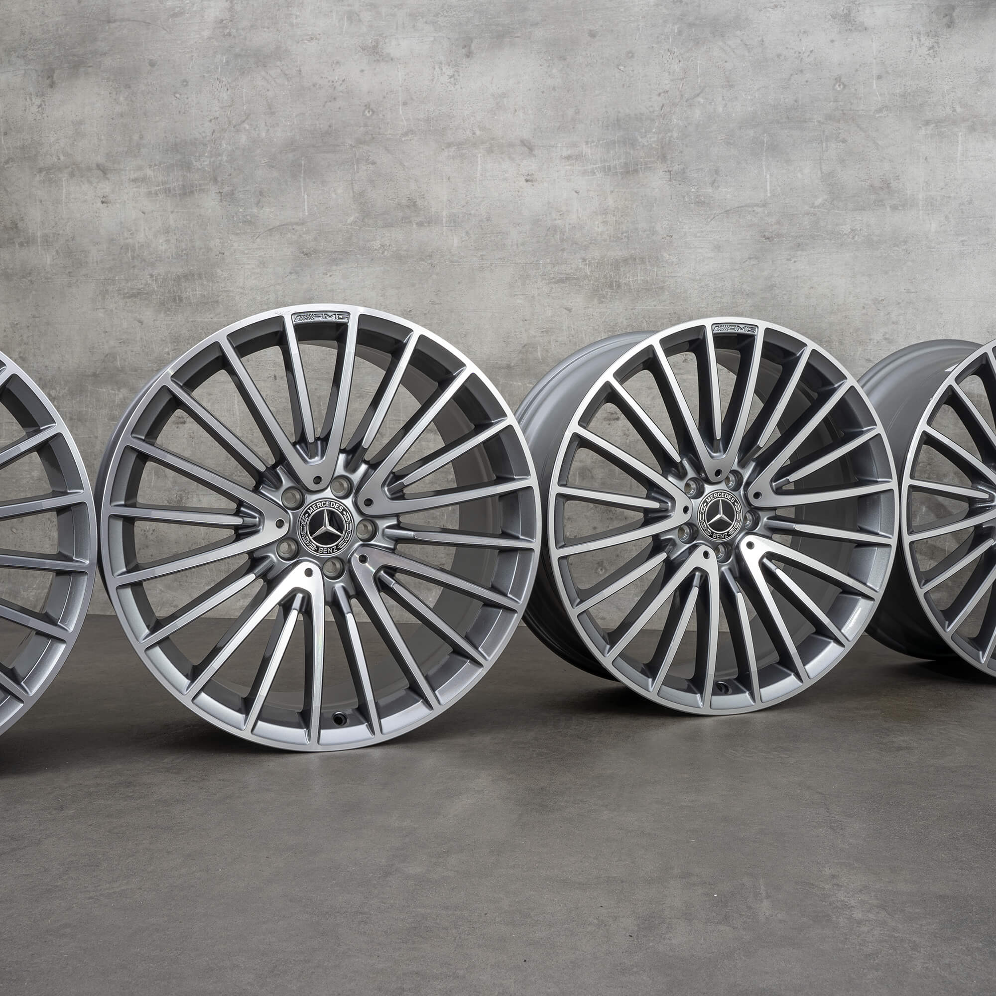 OEM Mercedes Benz S-Class rims 21 inch W223 V223 A2234011700 A2234011800 himalaya gray glossy turned