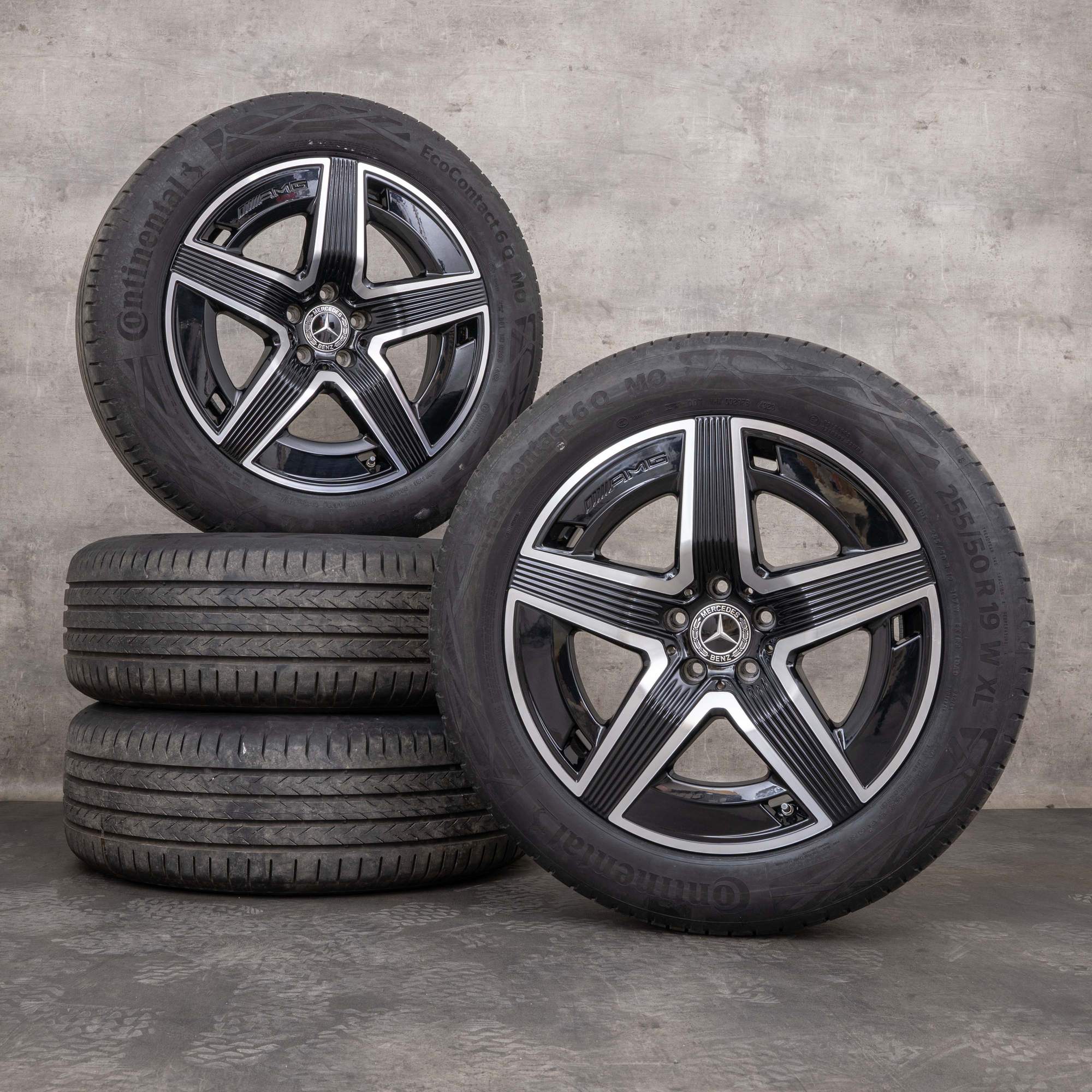Original Mercedes Benz GLC AMG Felgen 19 Zoll C254 X254 Sommerräder A2544010400 A2544010500 schwarz glanzgedreht