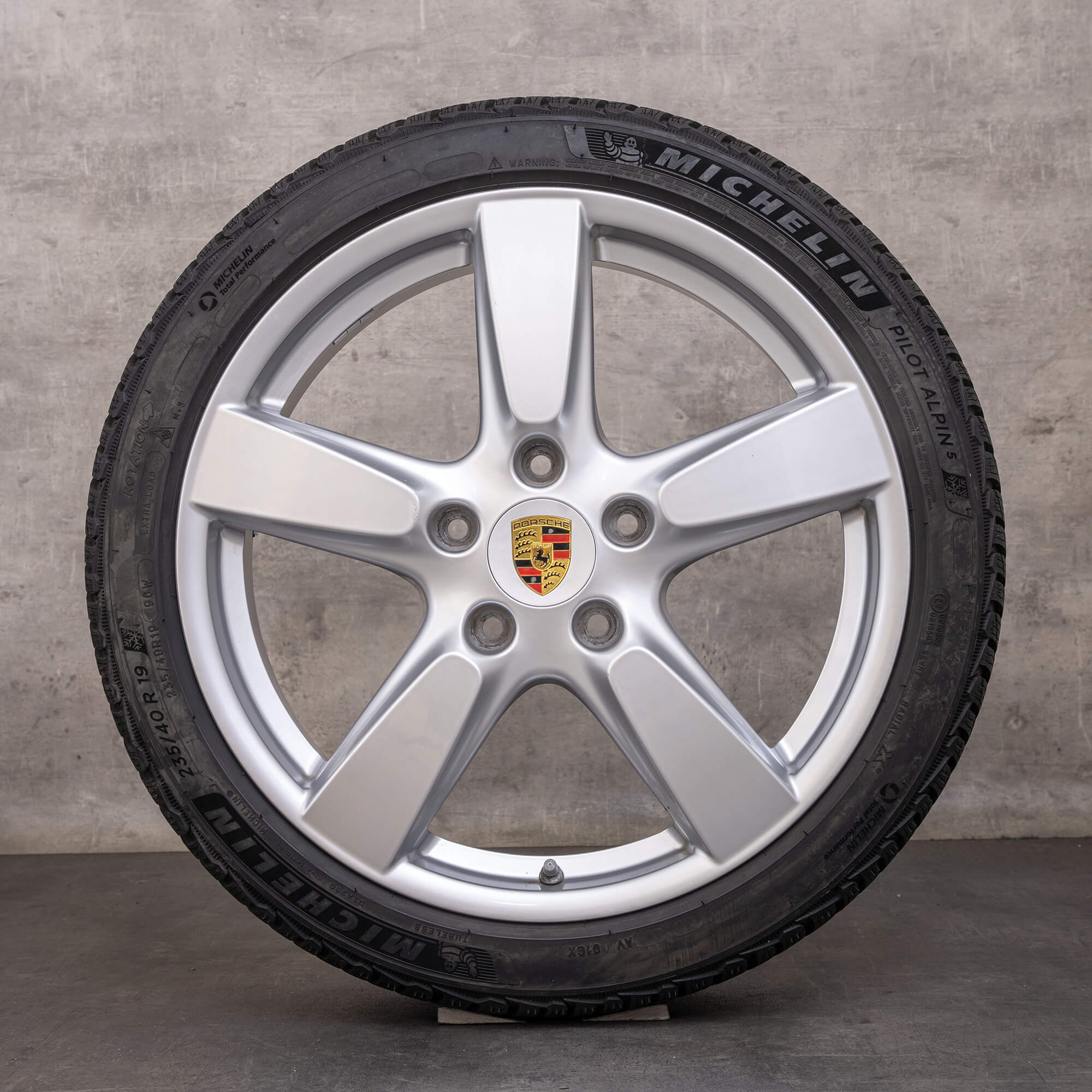 Originales Porsche Boxster Cayman 981 ruedas de invierno llantas 19 pulgadas 98136214003 98136214303 plata brillante