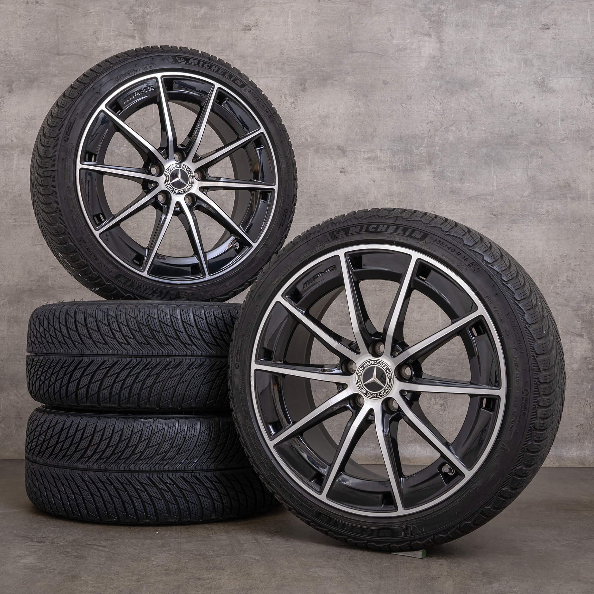 Genuine Mercedes Benz CLA 35 AMG inverno ruote 18 pollici C118 cerchi A1184010500 nero lucido trasformato