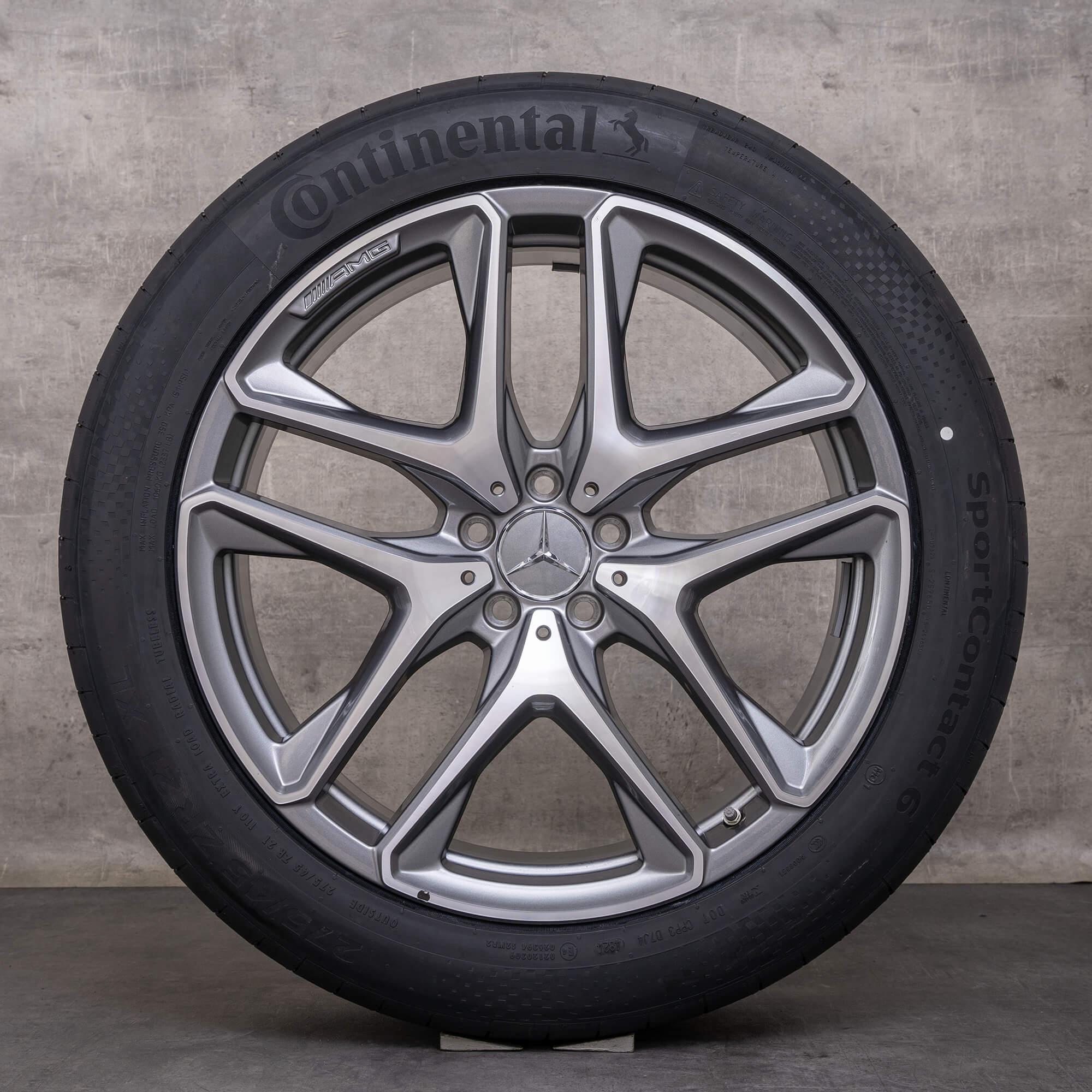 Genuine Mercedes Benz GLE 53 63 AMG 4Matic+ jante 21 inch X167 C167 Hybrid summer wheels A1674014200 A1674014300 himalaya grey glossy turned