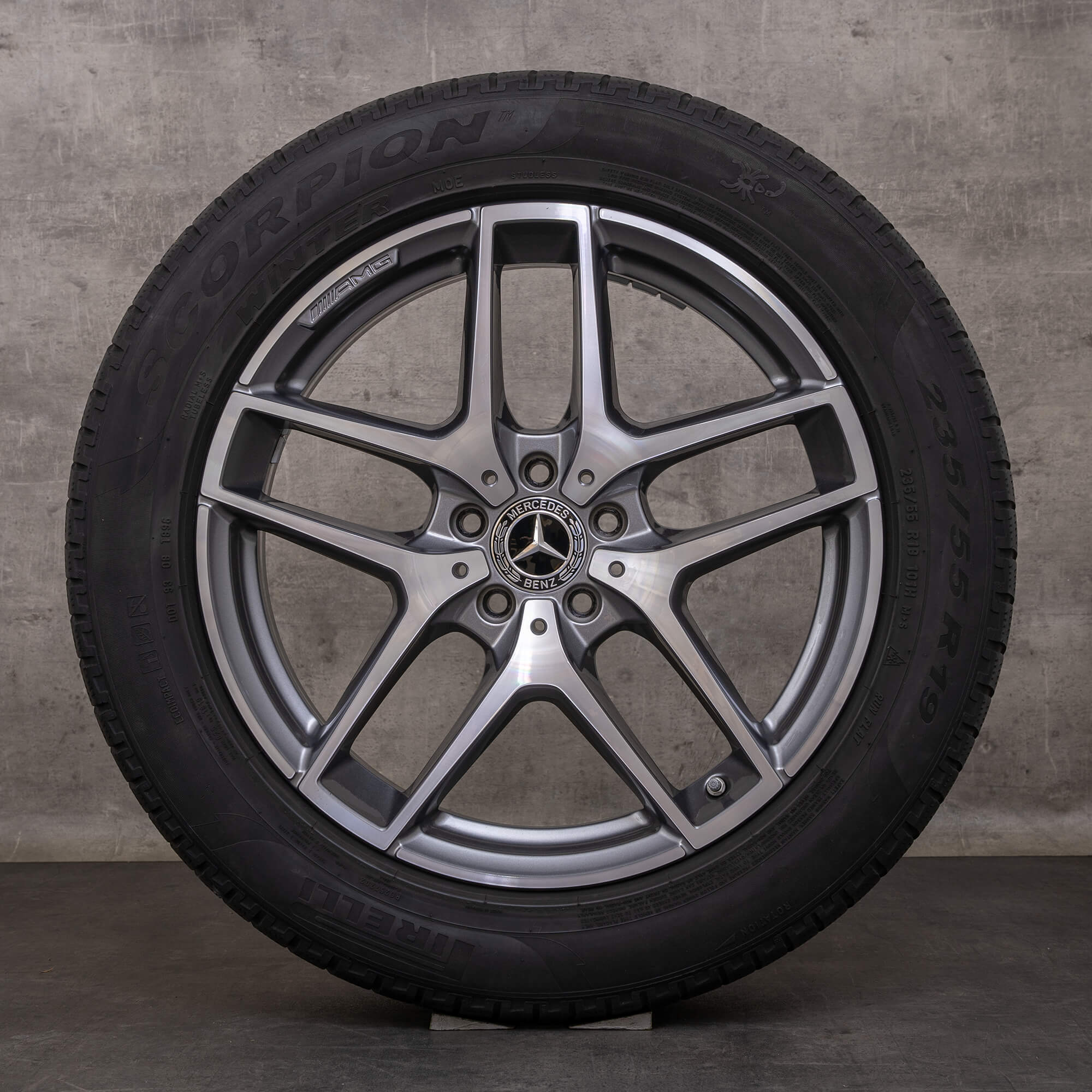 Alkuperäiset Mercedes Benz GLC & 43 AMG talvirenkaat 19 tuuman C253 X253 vanteet A2534011800 himalajanharmaa kiillotettu