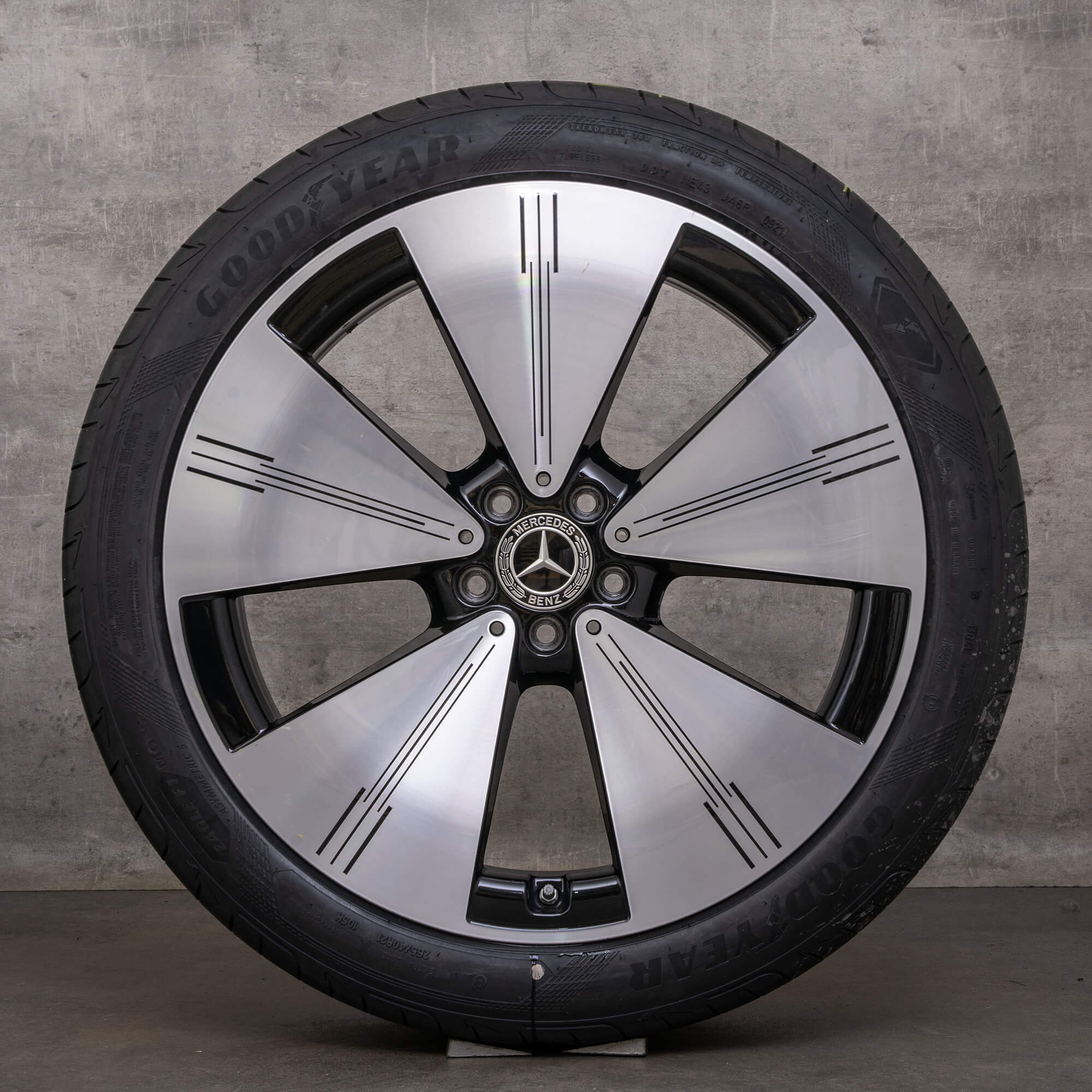 Original Mercedes Benz EQS llantas 21 pulgadas V297 ruedas de verano A2974011100 negro brillante torneado