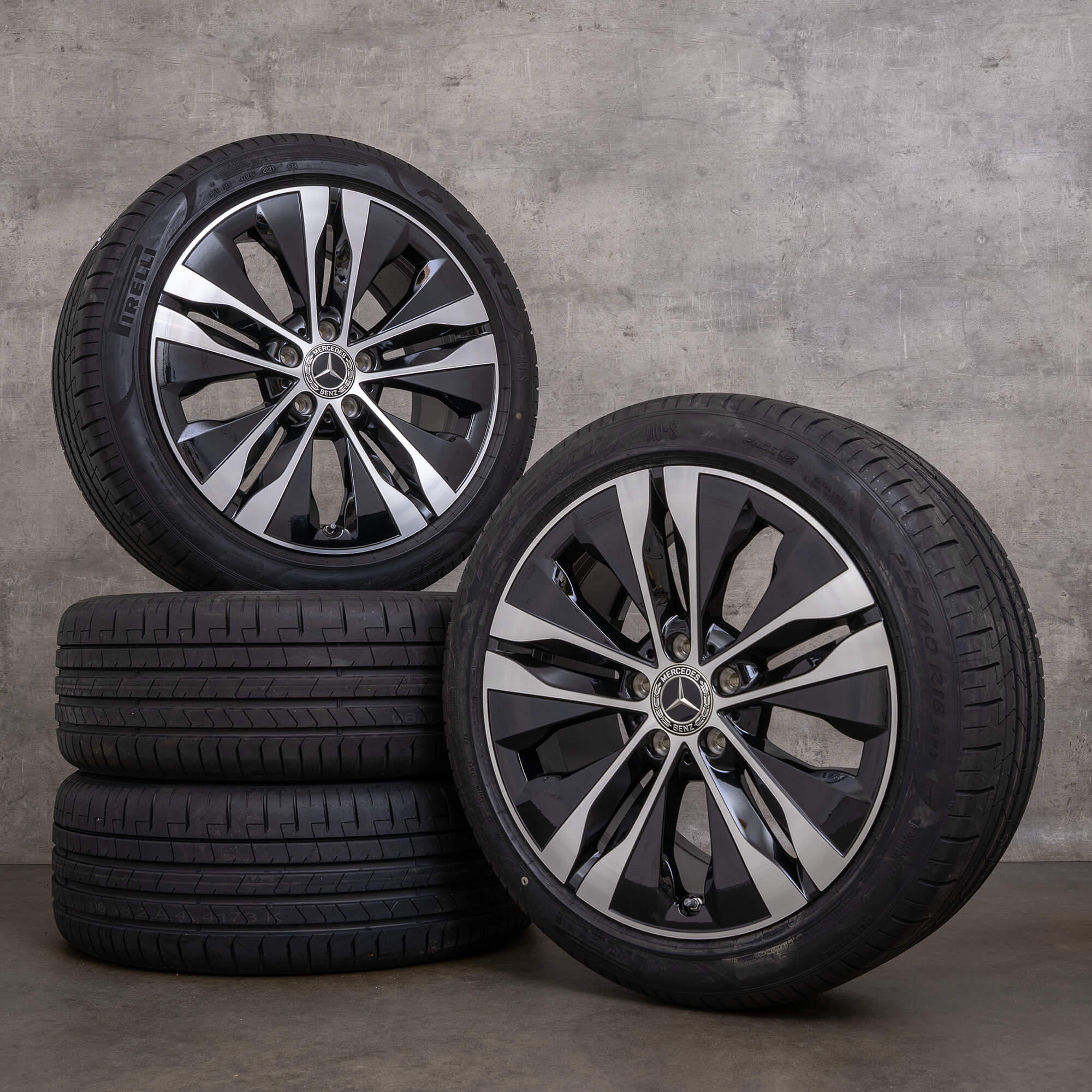 Originale Mercedes Benz C-Klasse Hybrid fælge 18 tommer W206 S206 C300e C300de C400e sommerhjul A2064017300 A2064011400 sort blank drejet