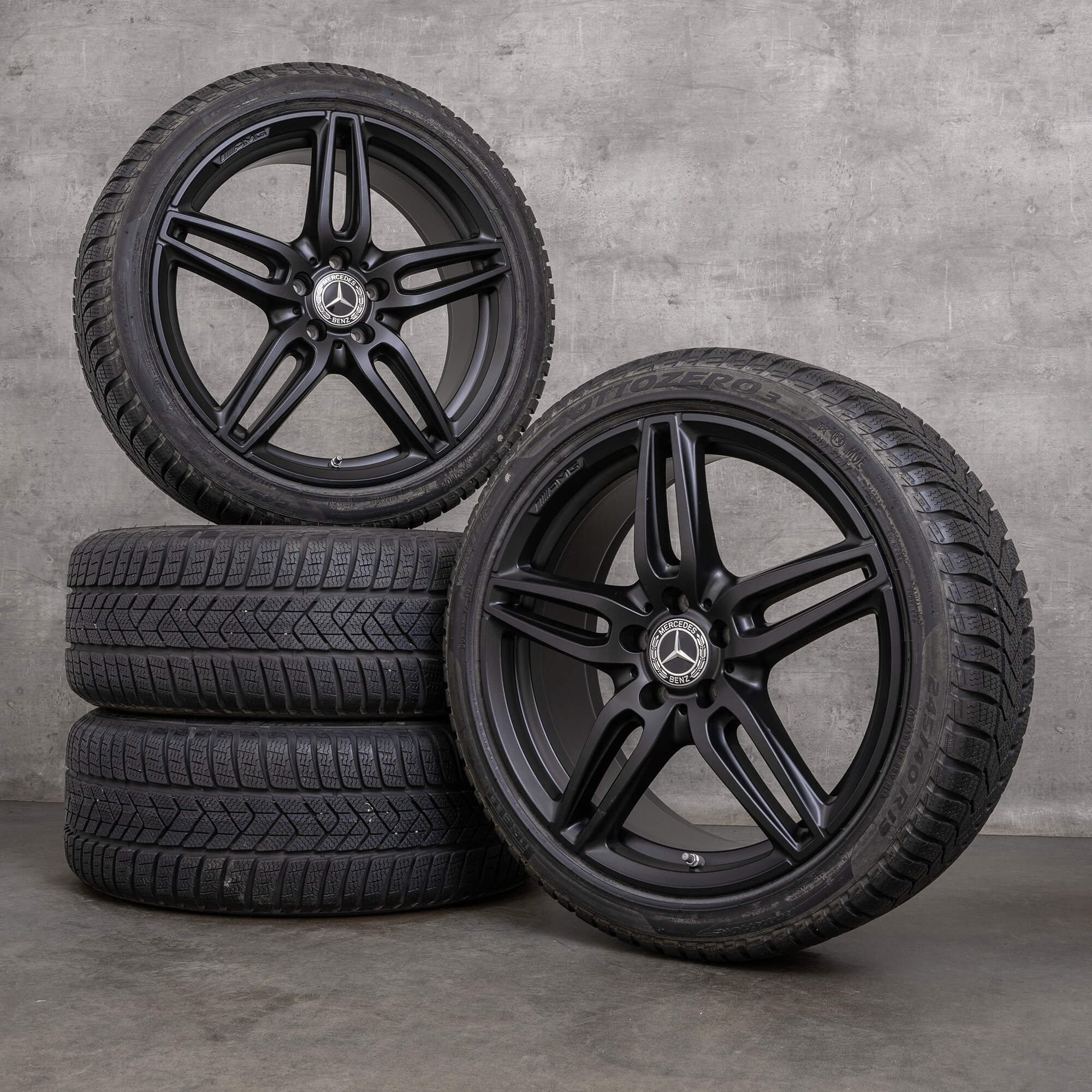 Original Mercedes Benz E-Klasse AMG Felgen 19 Zoll W213 S213 C238 A238 Sommerräder A2134012000 A2134012100 schwarz seidenmatt