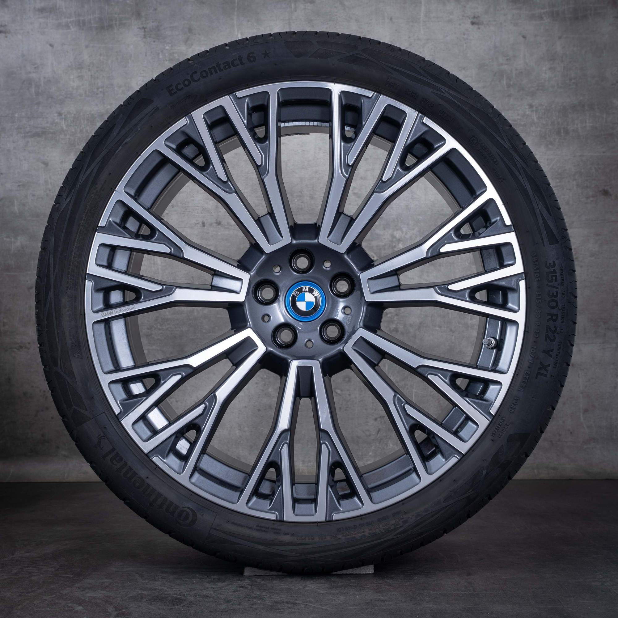Alkuperäiset BMW X5 X6 vanteet 22 tuuman G05 G06 kesäpyörät muotoilu 745i 6883763 6883764 orbit harmaa kiillotettu