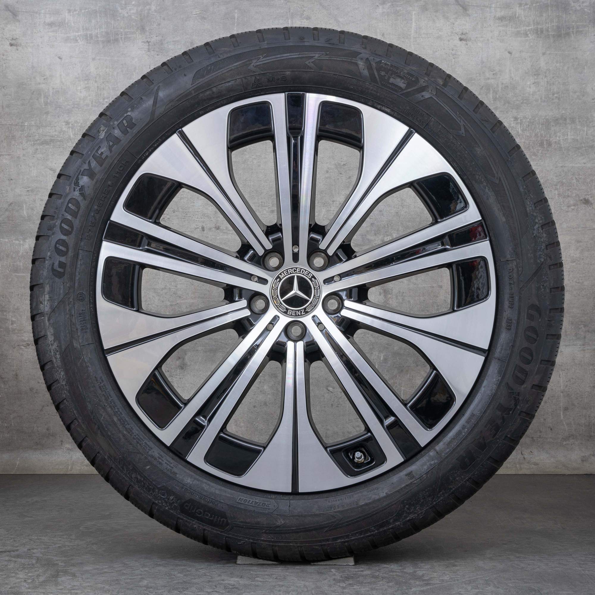 OEM Mercedes Benz EQS winter wheels 21 inch X296 rims A2964011200 black polisched