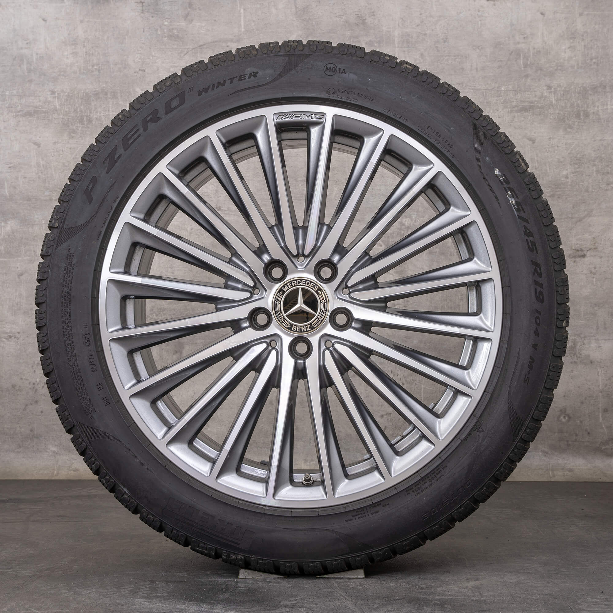 Original Mercedes Benz SL 43 55 AMG Winterräder 19 Zoll R232 4Matic Felgen A2324011900 A2324012000 Titangrau glanzgedreht