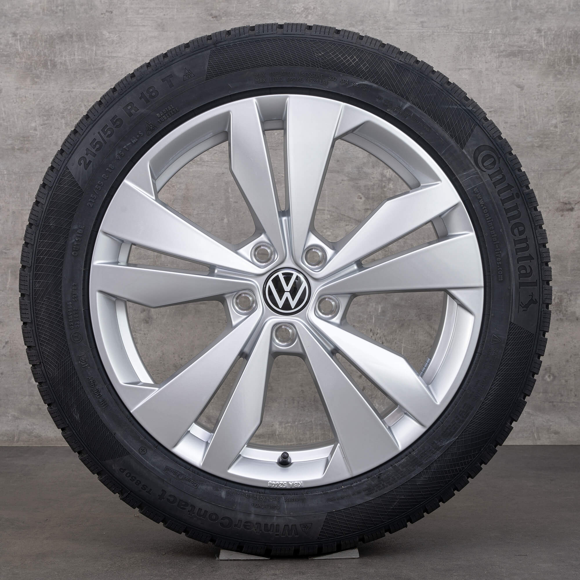 Originele VW ID.3 winterwielen 18 inch velgen 10A071498 briljant zilver NIEUW