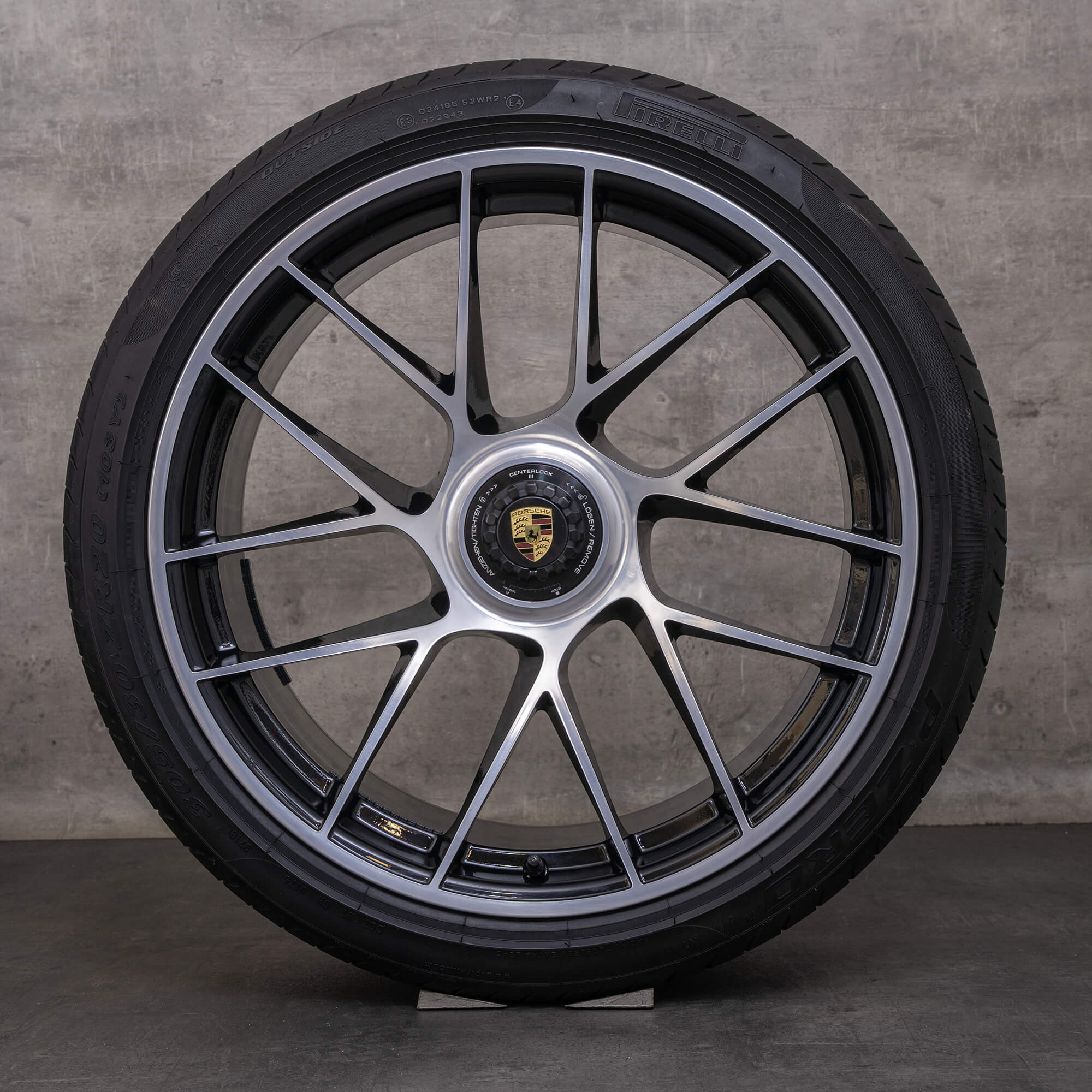 Alkuperäiset Porsche 911 vanteet 20 tuuman 991 II Turbo S kesäpyörät 99136272100 99136277100 musta Kiillotettu.