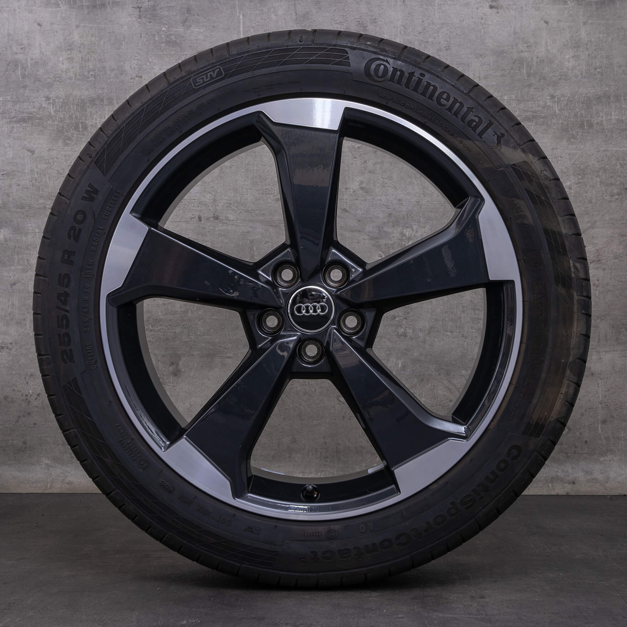 Original Audi Q5 SQ5 Felgen 20 Zoll FY Sommerräder Rotor 80A601025AQ schwarz glanzgedreht