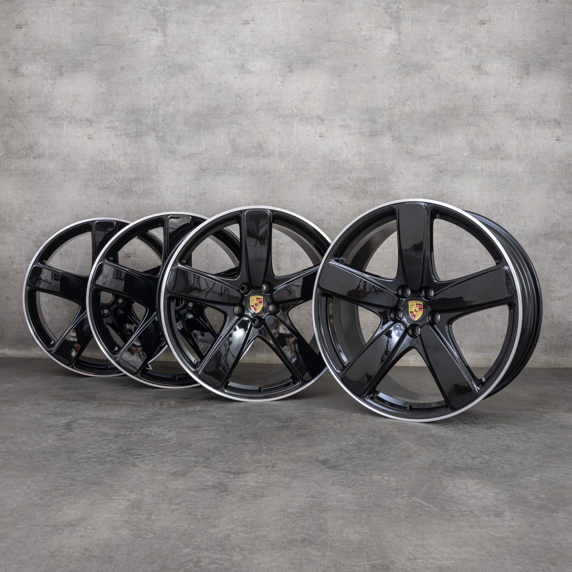 Jantes originais Porsche Macan II de 21 polegadas 95B601025AC 95B601025AE preto polido NOVO