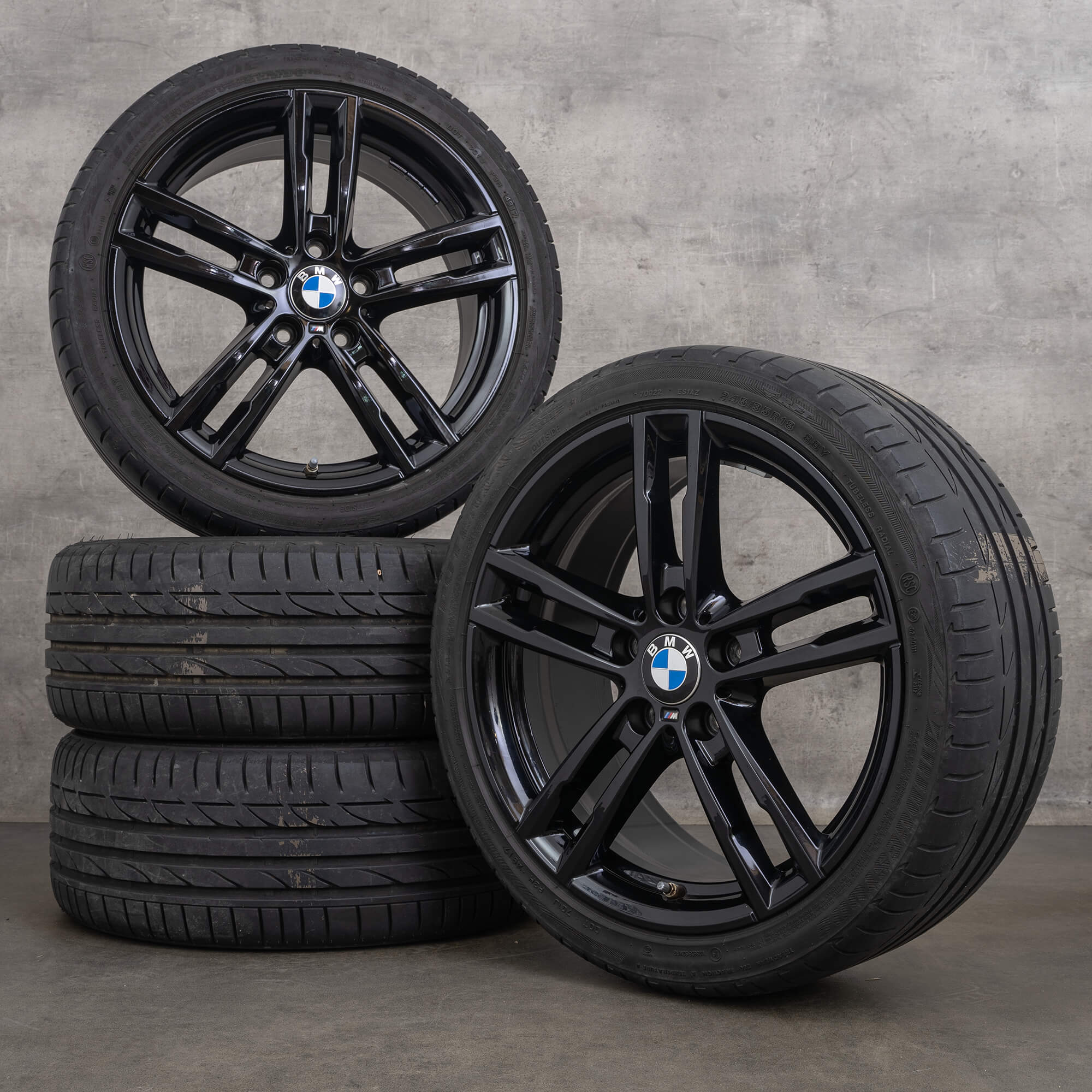 Originele BMW 1 serie 2 wielen 18 inch F20 F21 F22 F23 zomerwielen styling 719 M 8009701 8009703 zwart glanzend