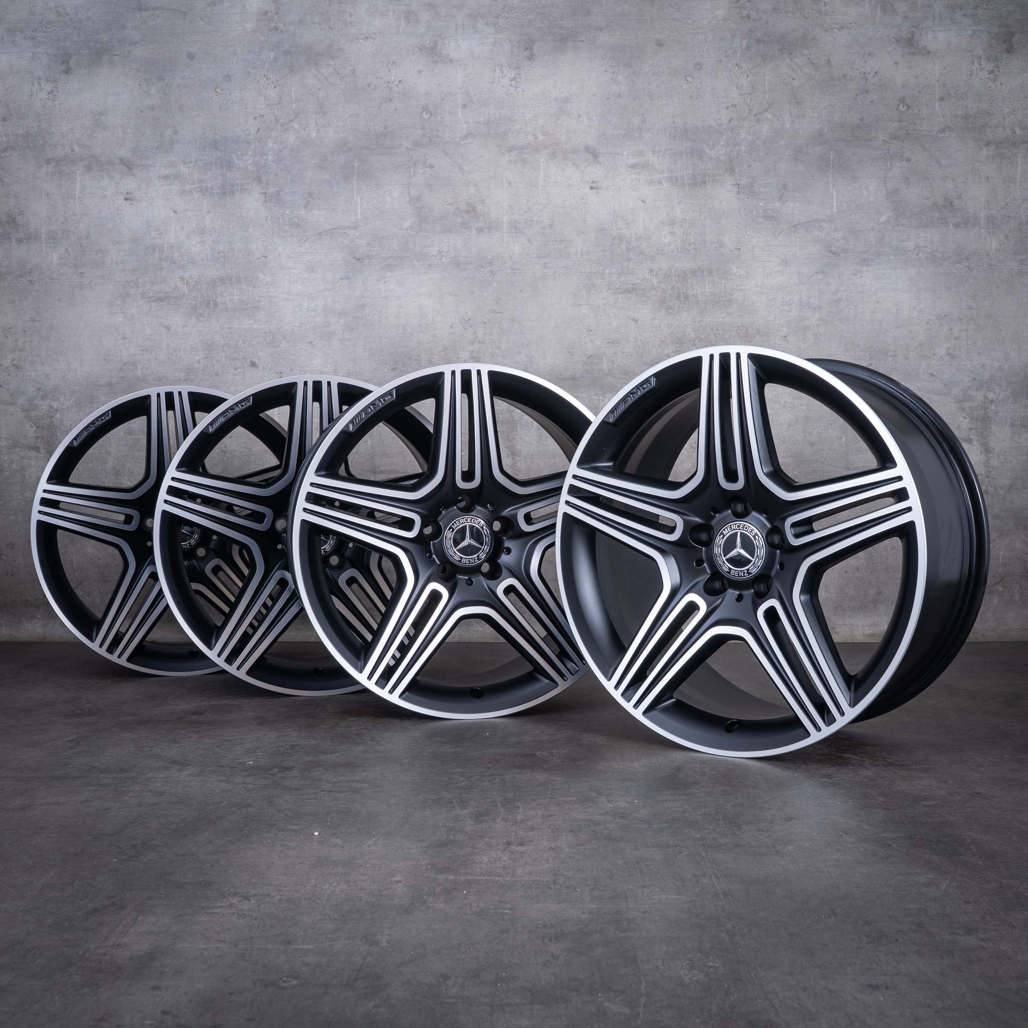 Jante originale Mercedes-Benz SL 63 & 65 AMG de 19 inci R231 W231 A2314010000 A2314011902 negru mat fața diamantată NOI