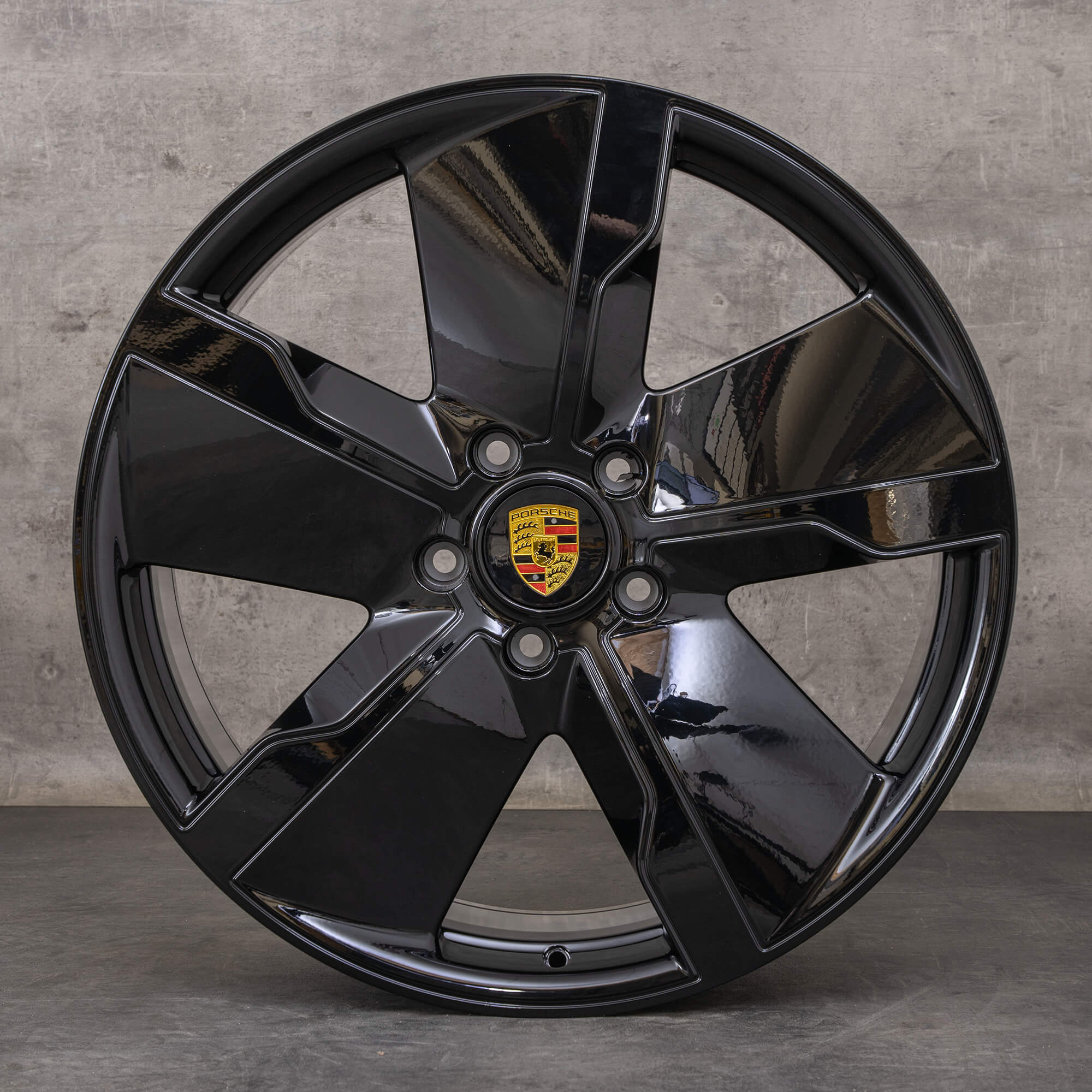 Original Porsche Taycan Felgen 21 Zoll 9J1 4S GTS Turbo Exclusive Design 9J1601025Q 9J1601025R schwarz glanz