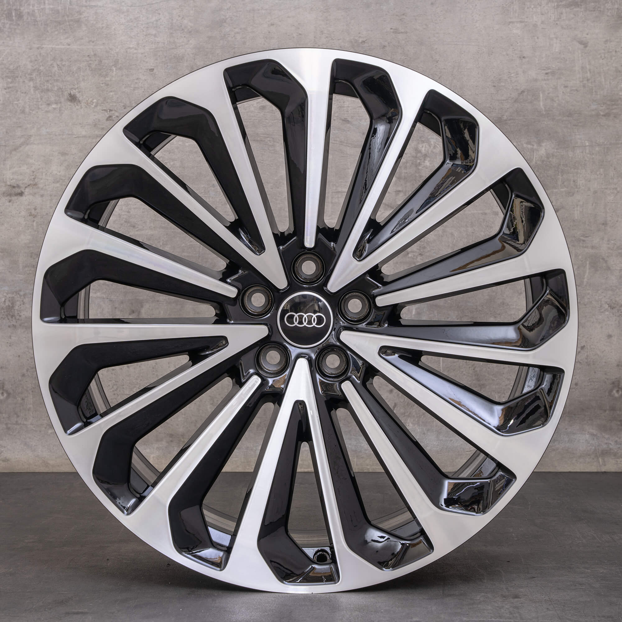 OEM Audi Q8 e-tron rims 21 inch GE 4KE601025G black mirror finish
