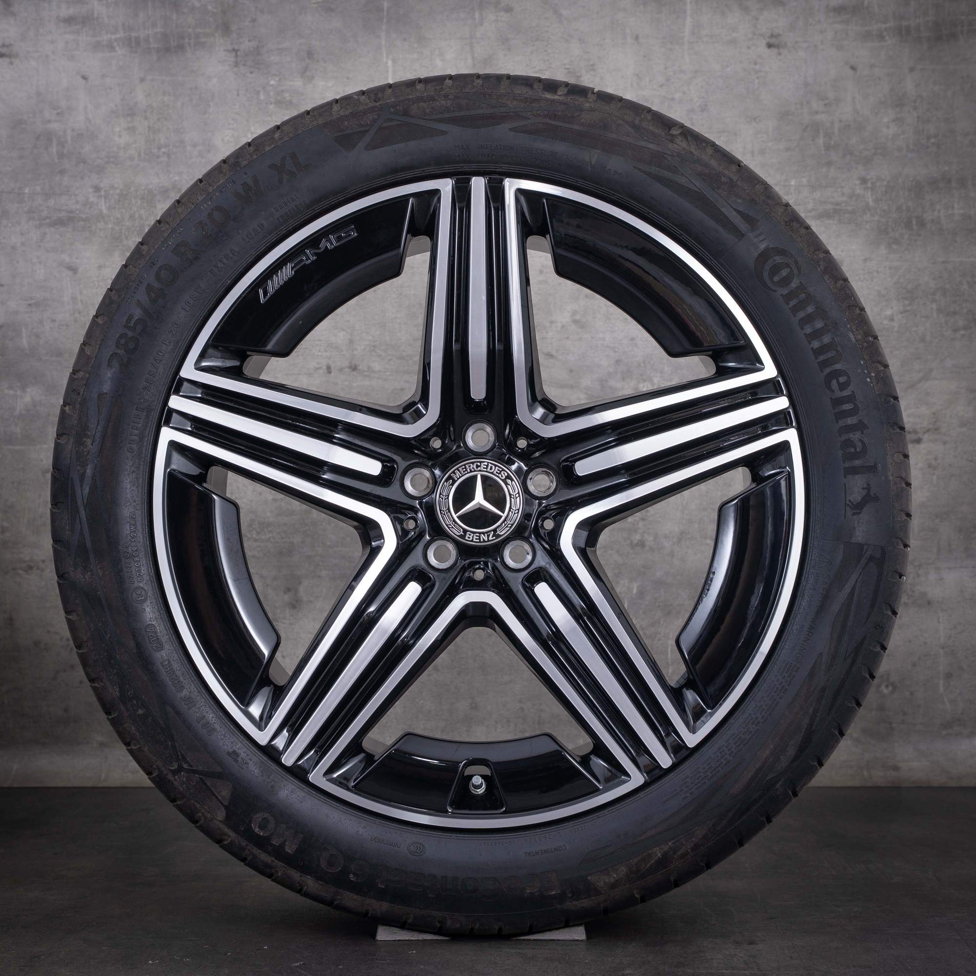 OEM Mercedes-Benz GLC AMG 20inch X254 C254 summer wheels A2544010600 A2544010700 Black Front diamond cut