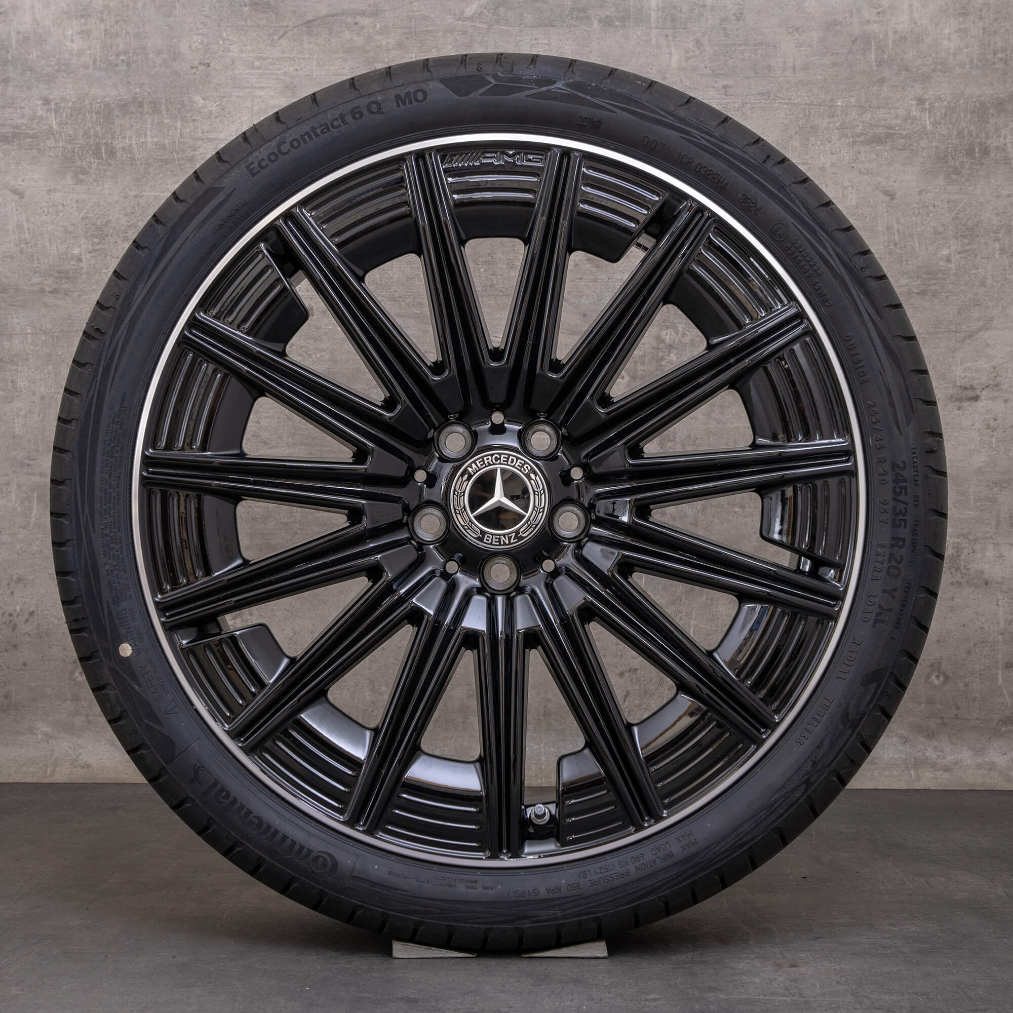 Äkta Mercedes Benz GLA GLB AMG hjul 20 tum H247 X247 sommarhjul A2474015200 svart glansig vänd NY