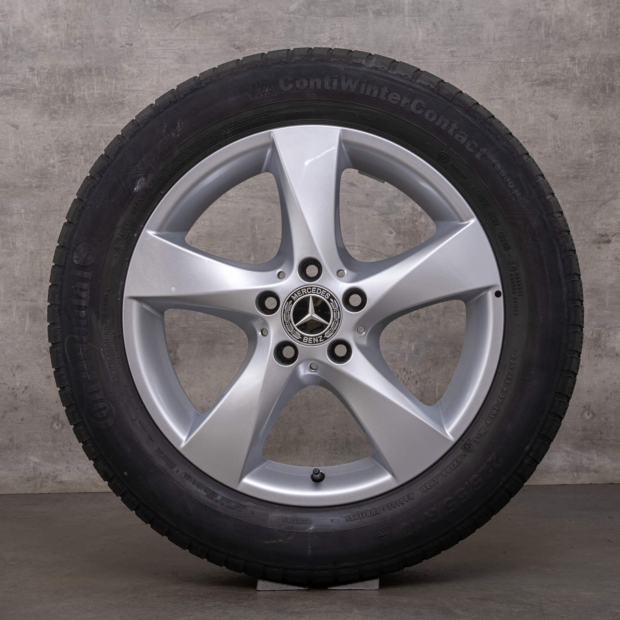 Original Mercedes Benz Classe V roues d'hiver complètes 17 pouces W447 Vito Viano 7 mm jantes A4474012200 argent