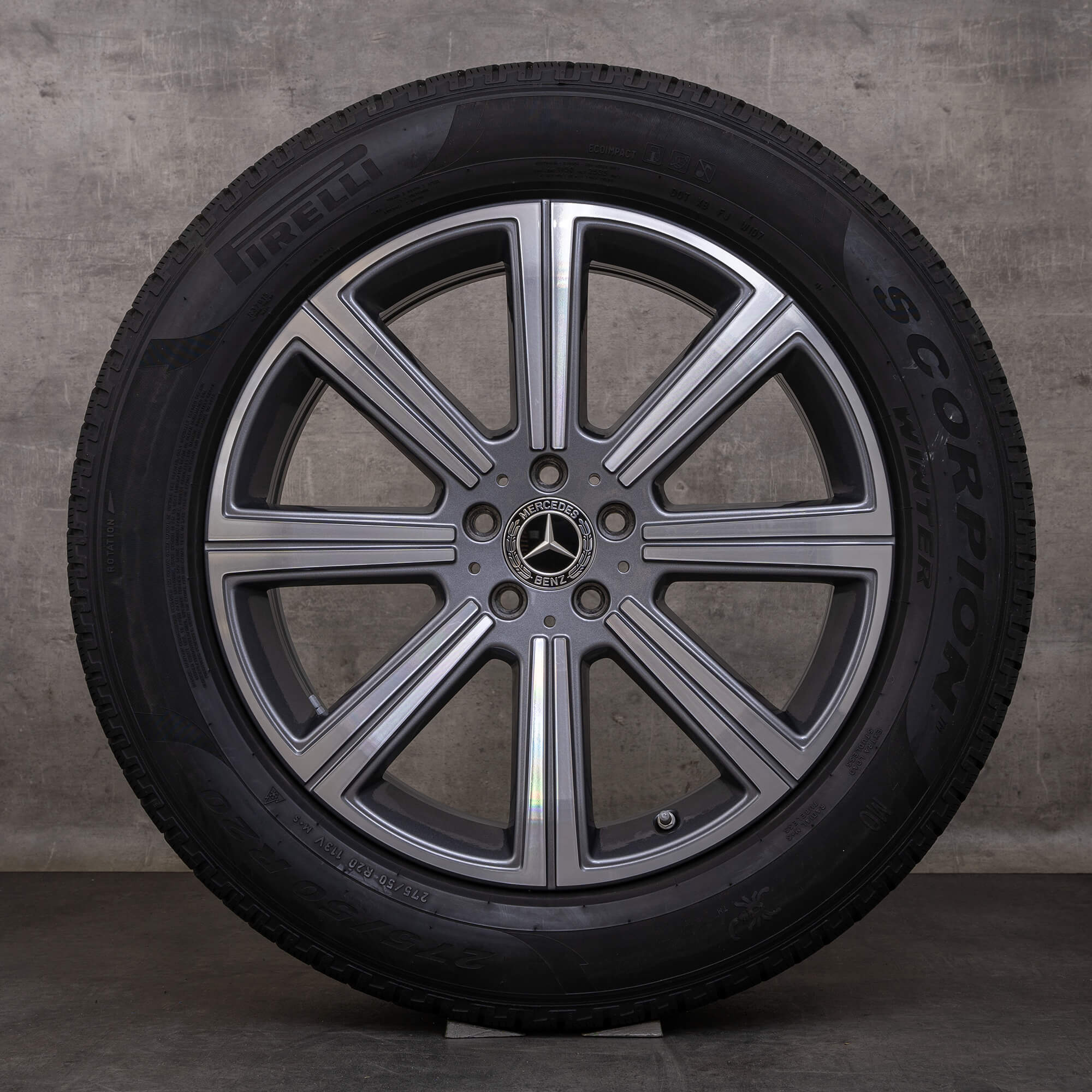 Alkuperäiset Mercedes Benz GLS talvirenkaat 20 tuuman X167 vanteet A1674010900 himalajanharmaa kiillotettu