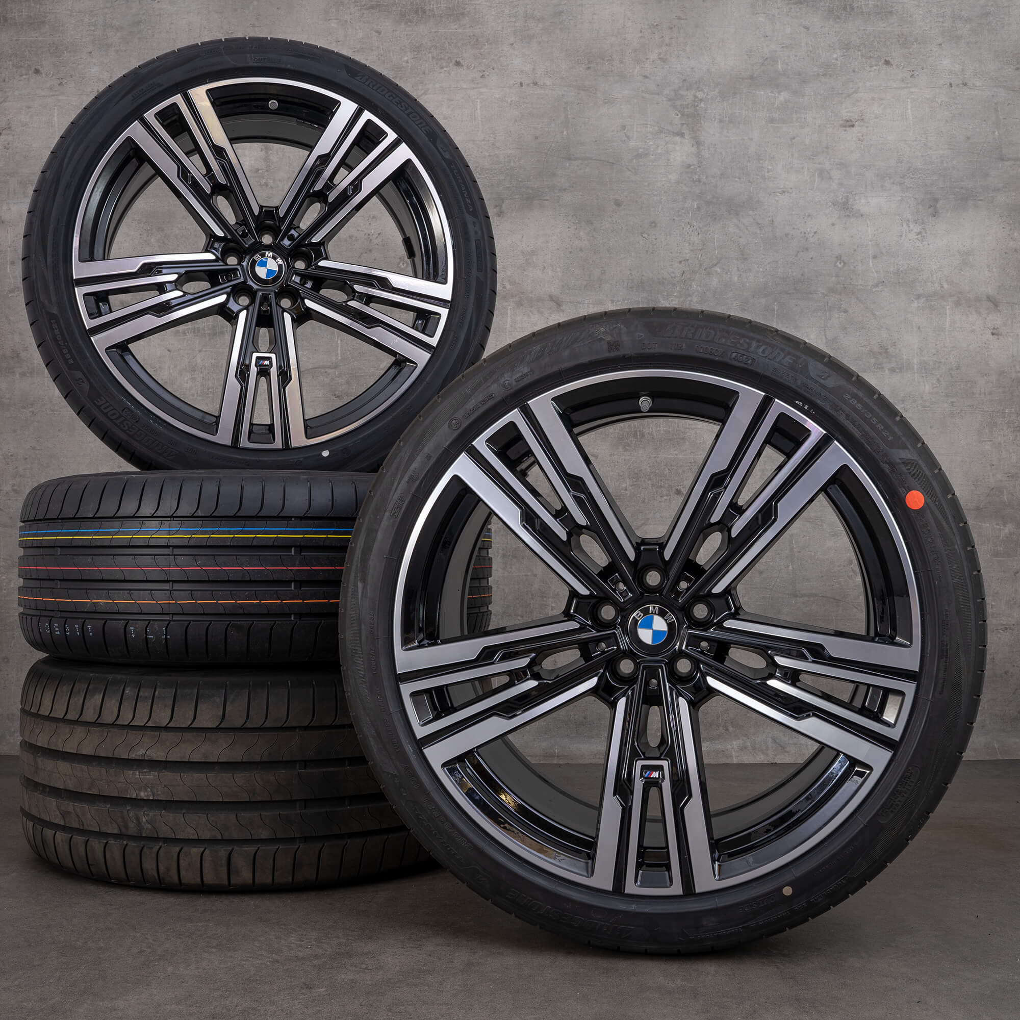 OEM BMW 7 Series i7 rims 21 inch G70 Summerrder Styling 908 M 5A19DF0 5A19DF1 black glossy turned
